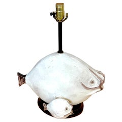 Vintage Italian Pottery Fish Lamp by Ivo De Santis for Gli Etruschi, Florence, Large