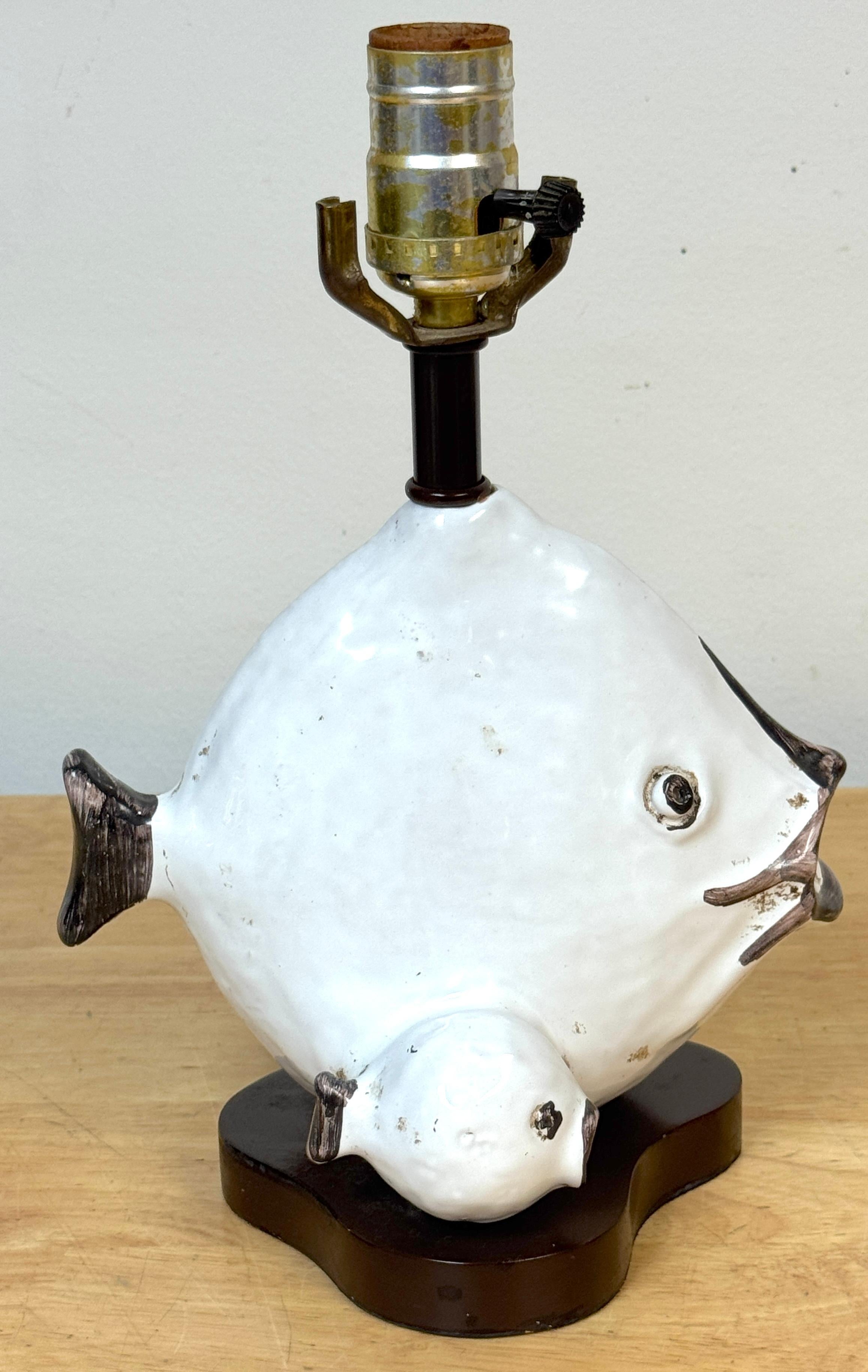 Lampe poisson en poterie italienne par Ivo De Santis pour Gli Etruschi, Florence, petit modèle en vente 3