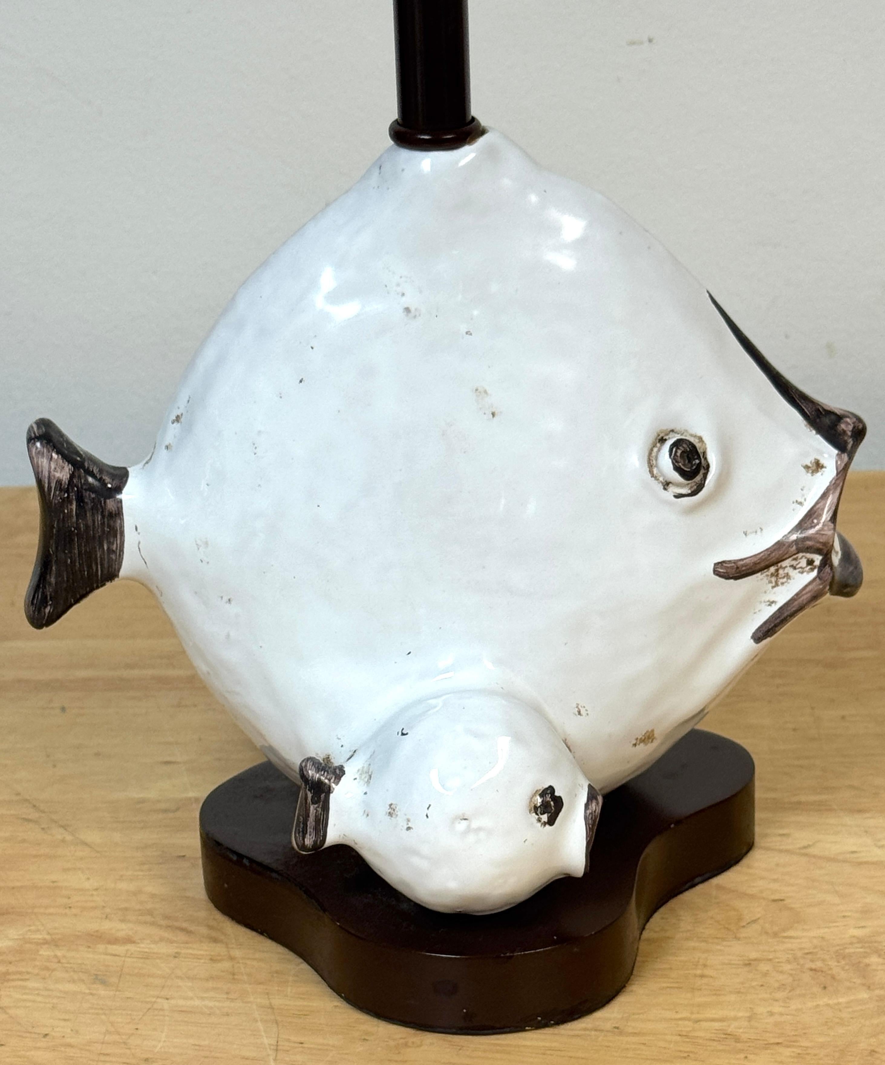 Lampe poisson en poterie italienne par Ivo De Santis pour Gli Etruschi, Florence, petit modèle en vente 4