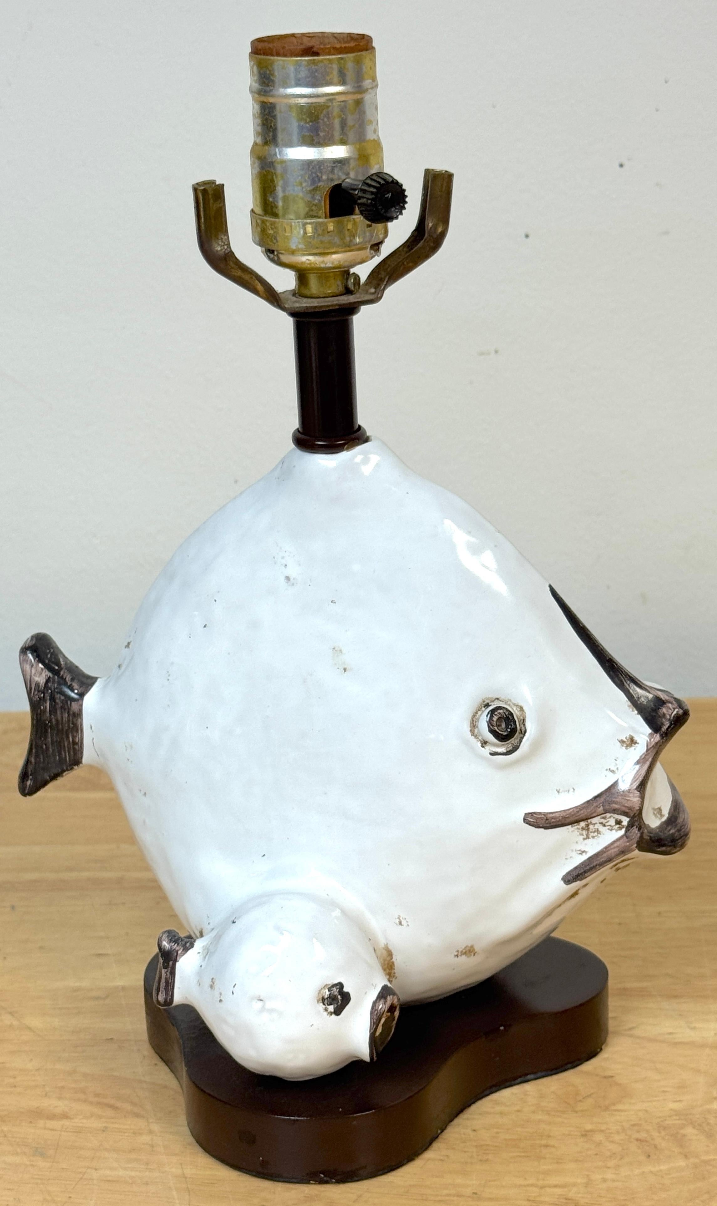 Lampe poisson en poterie italienne par Ivo De Santis pour Gli Etruschi, Florence, petit modèle en vente 2