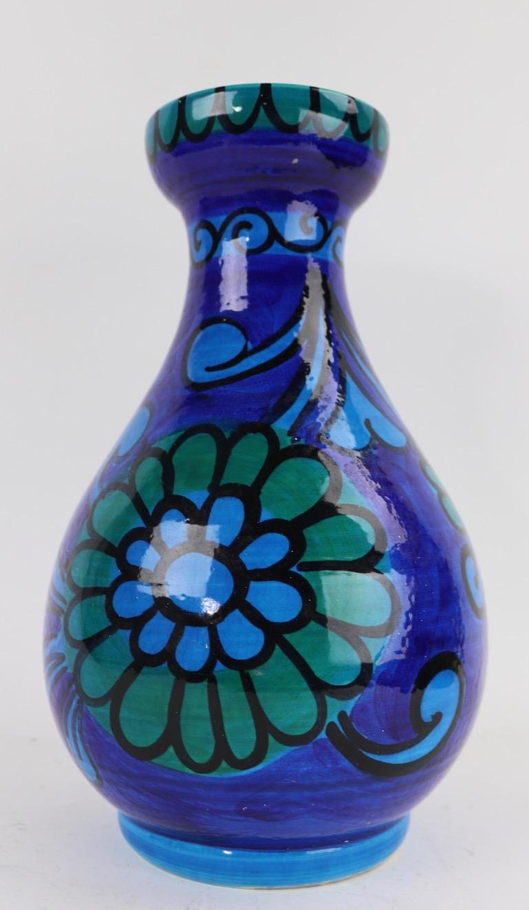Mid-Century Modern Italian Pottery Vase Attributed to Rosenthal Netter For Sale