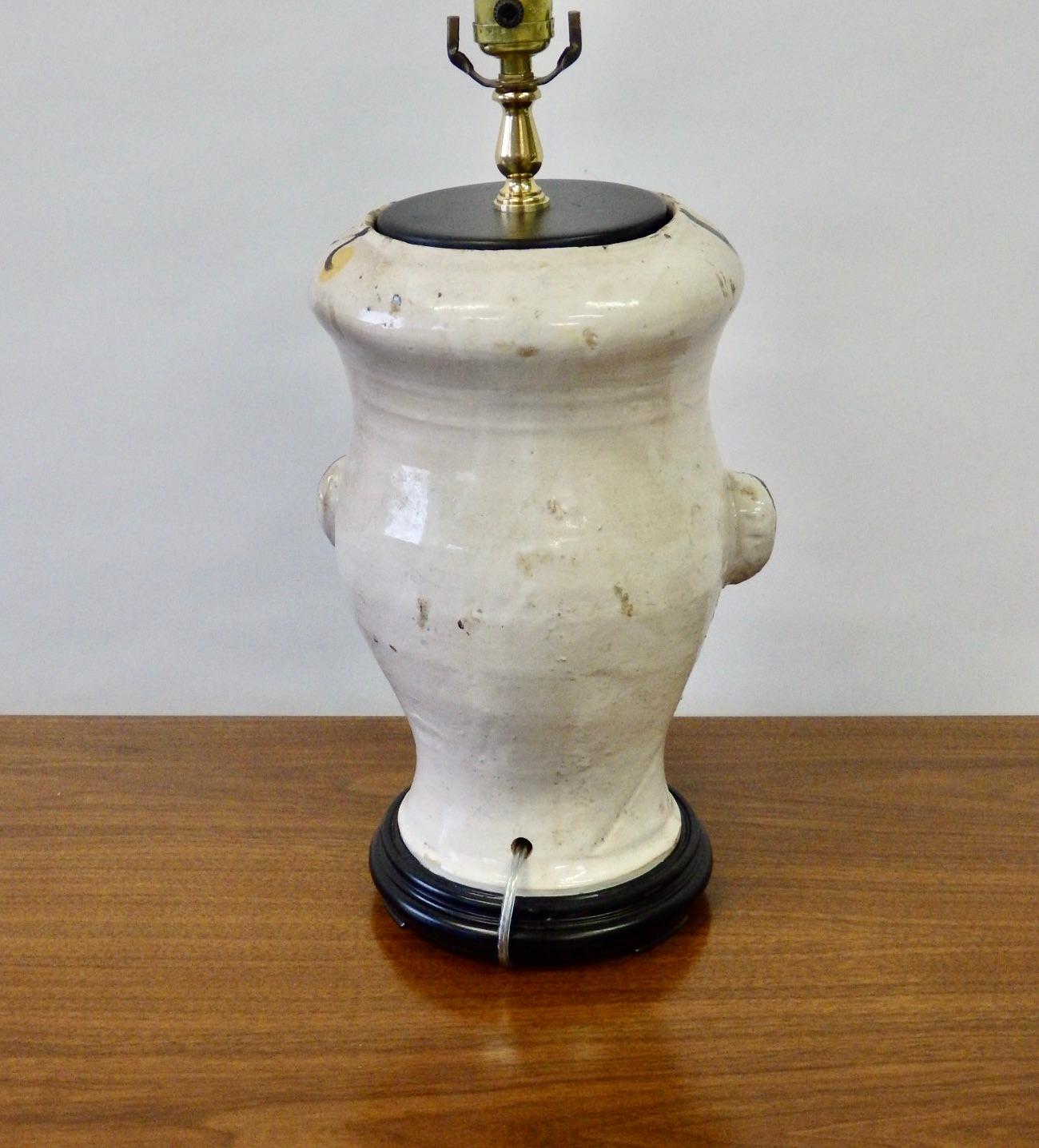 20th Century Italian Pottery Whimsical Face Table Lamp