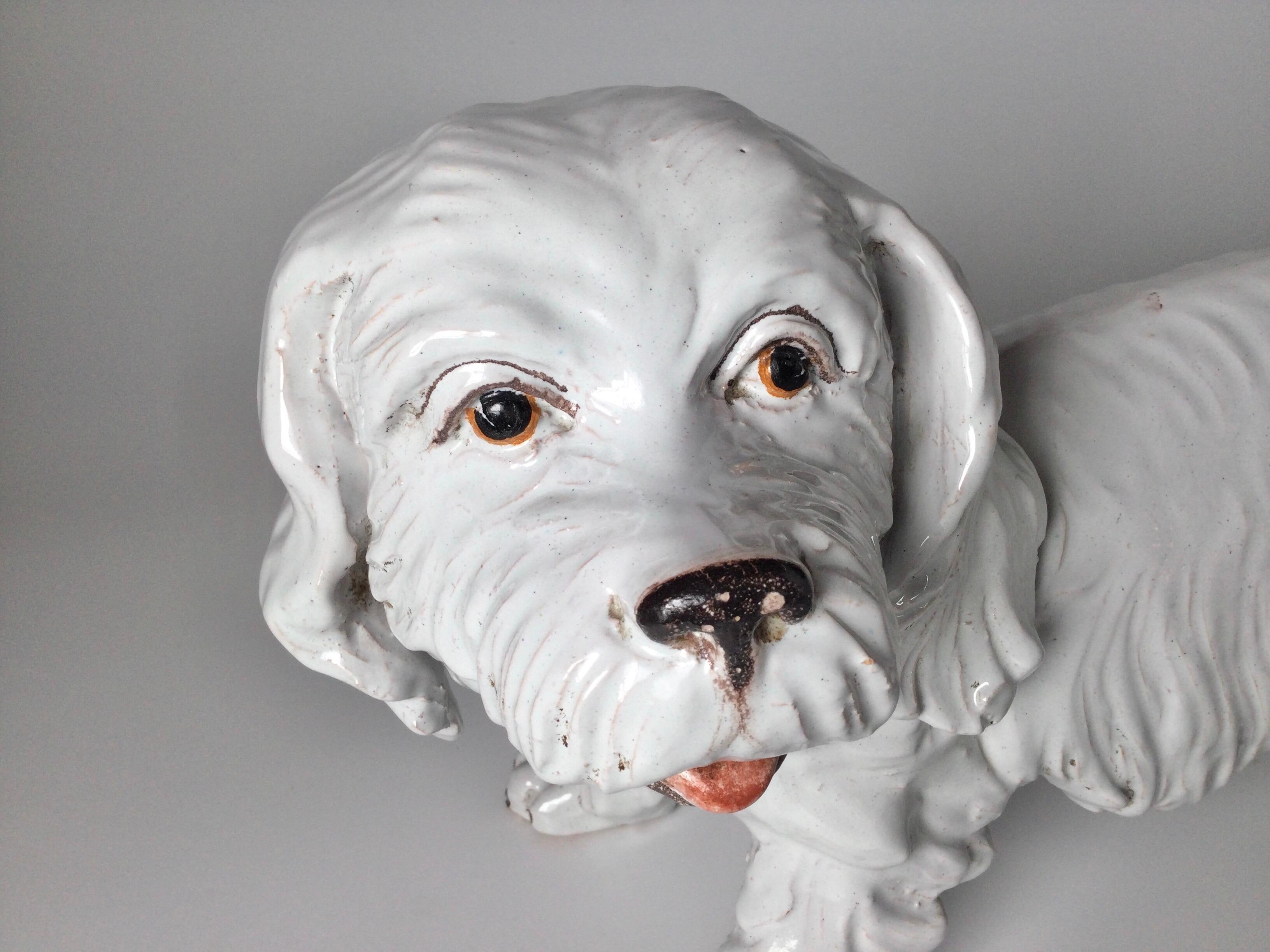 Italian Pottery White Dog Figure For Sale 6