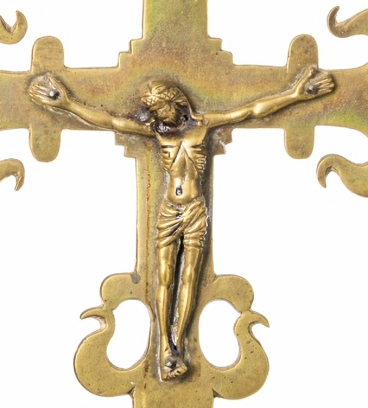 Gothic ITALIAN PROCESSIONAL CROSS 17th Century For Sale