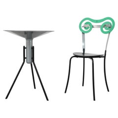 MOD Italian Progetti Memphis Style Bistro Table and Chair Set