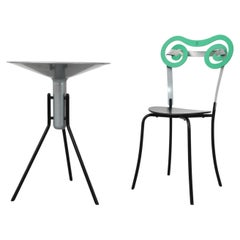 Retro Italian Progetti Memphis Style Bistro Table Set