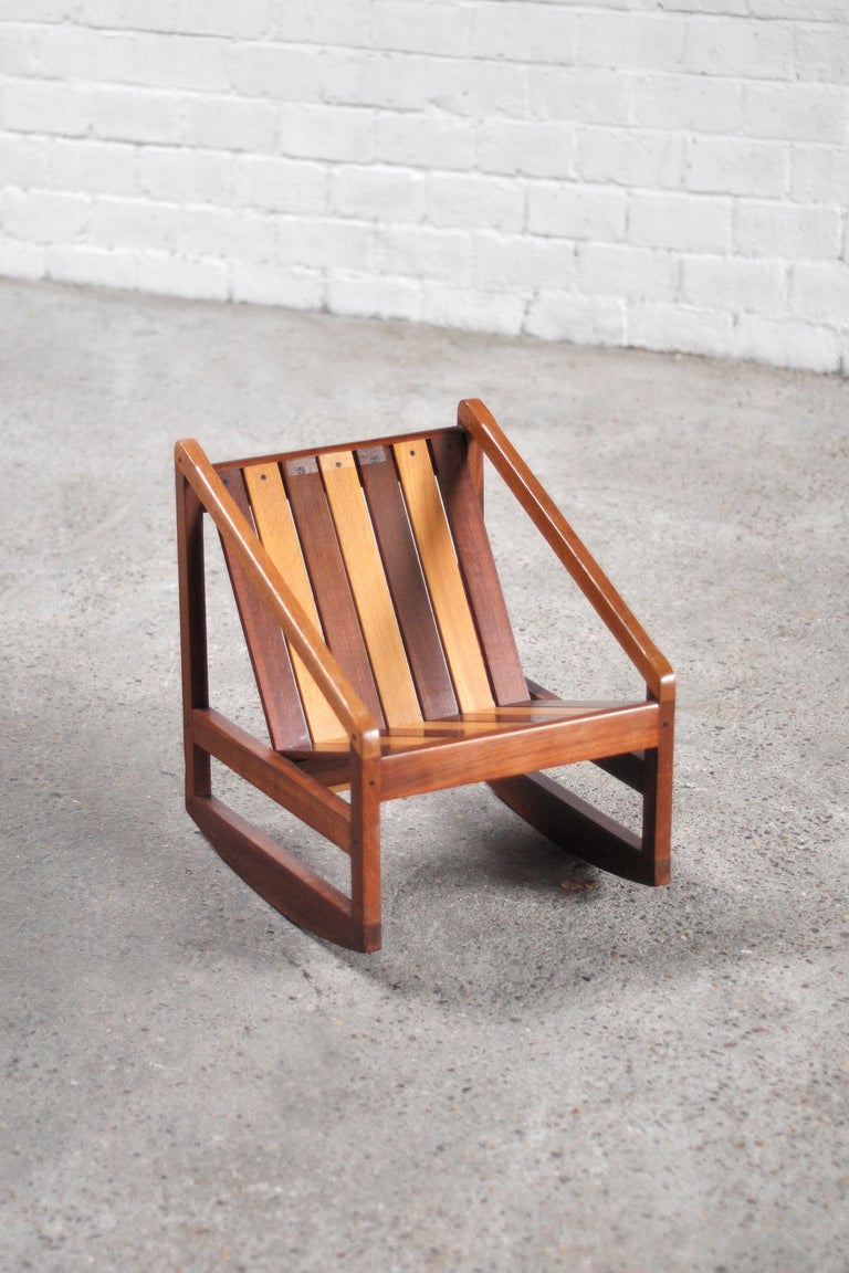 Italian Prototype Rocking Chair by Pierluigi Ghianda, 1960s In Good Condition For Sale In Zwijndrecht, Antwerp