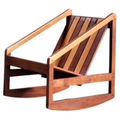 Retro Italian Prototype Rocking Chair by Pierluigi Ghianda, 1960s