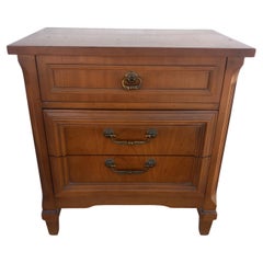 Vintage Walnut French Provincial 3 Drawer Chest