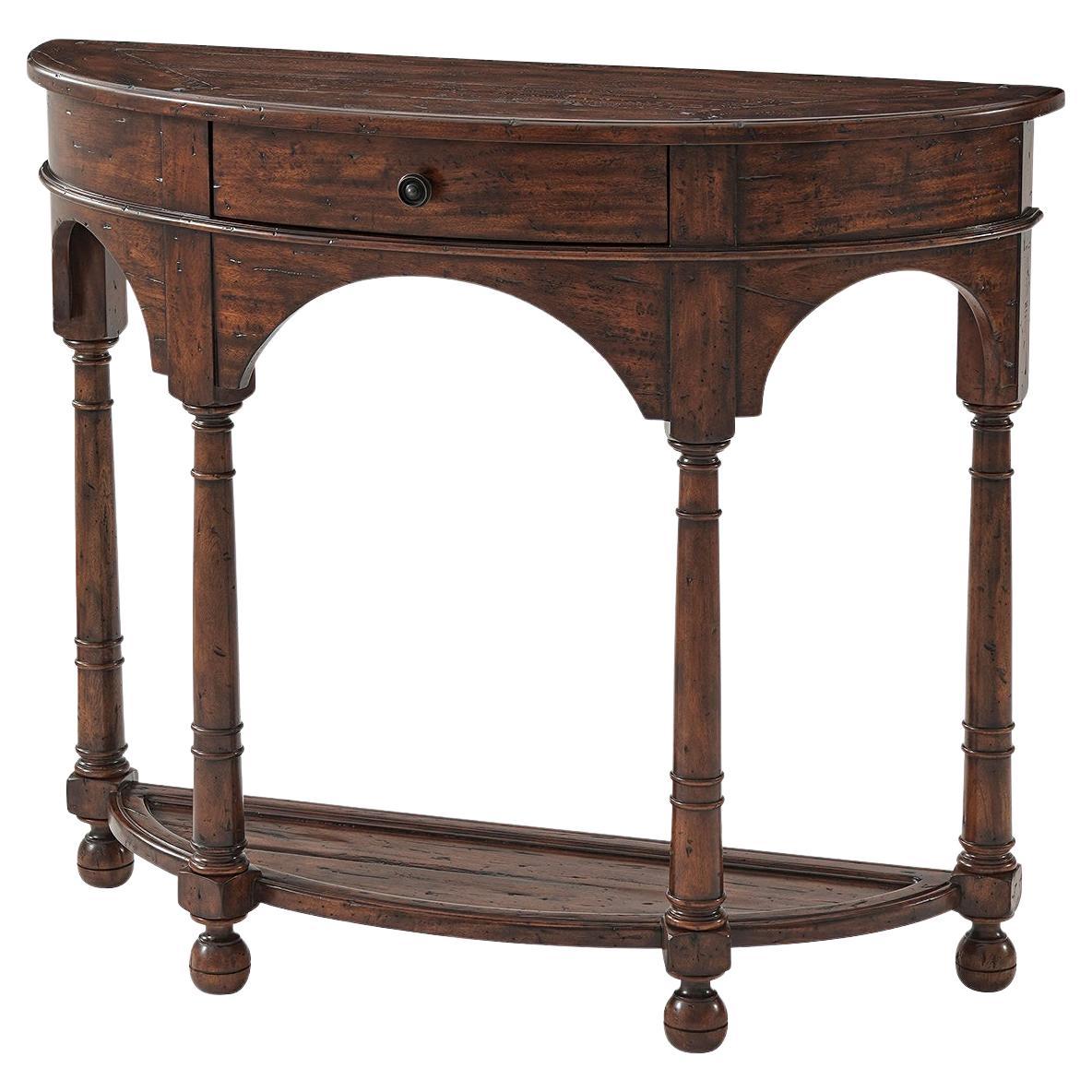 Italian Provincial Bowfront Console Table For Sale