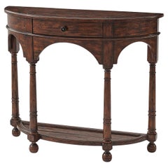 Italian Provincial Bowfront Console Table