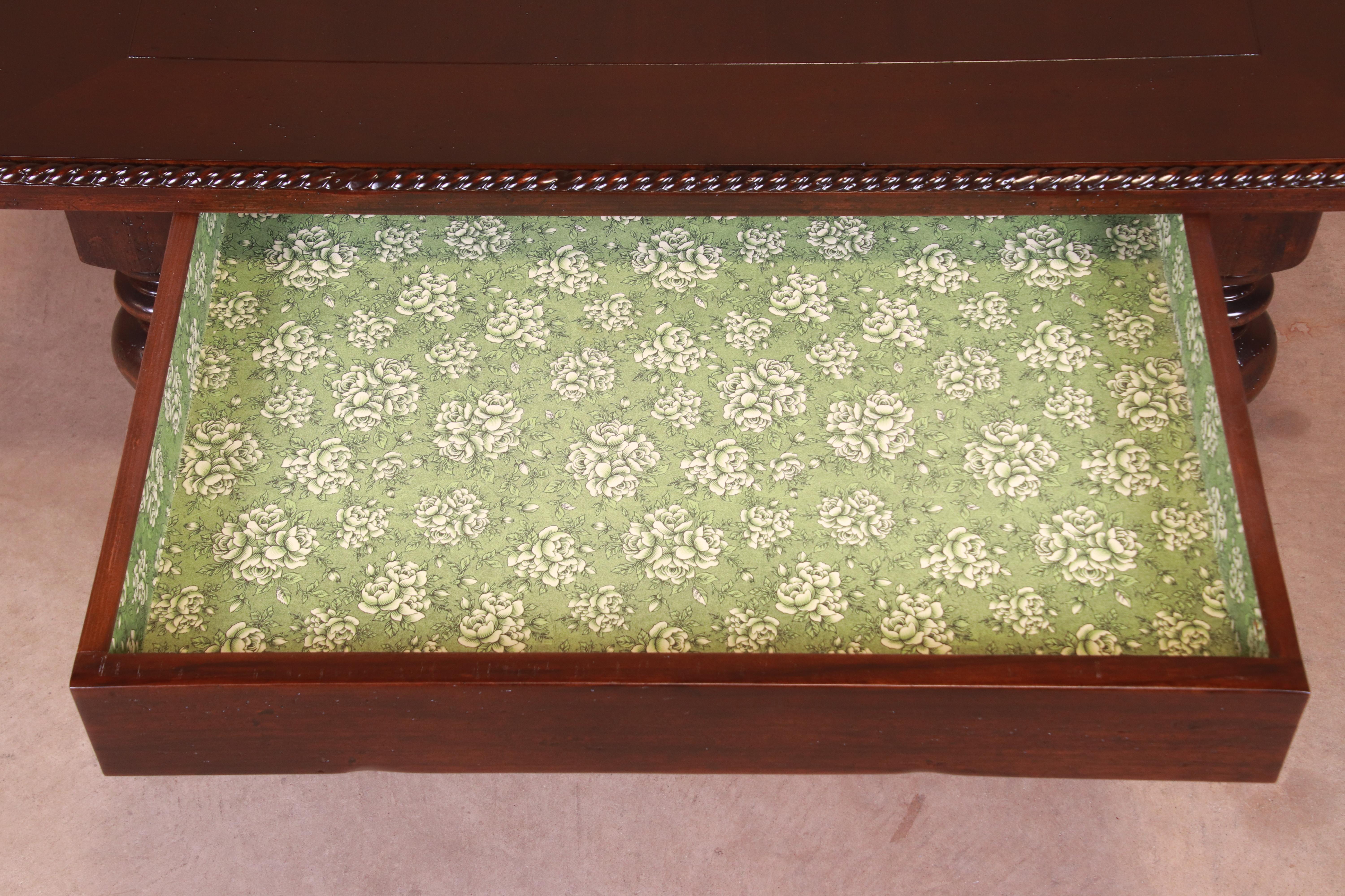 Italian Provincial Carved Walnut Coffee Table by Guido Zichele, Newly Refinished 2