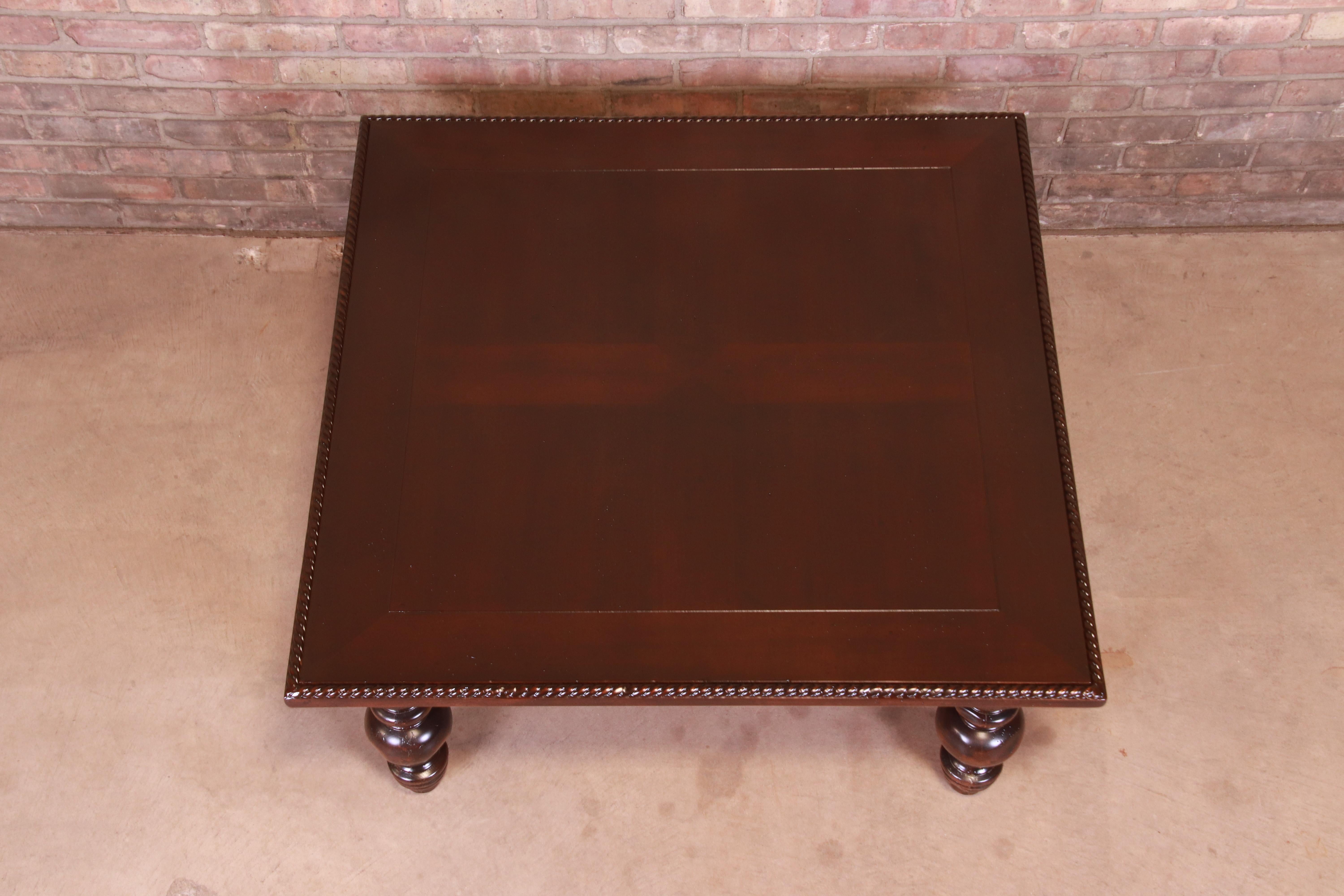 Italian Provincial Carved Walnut Coffee Table by Guido Zichele, Newly Refinished 4