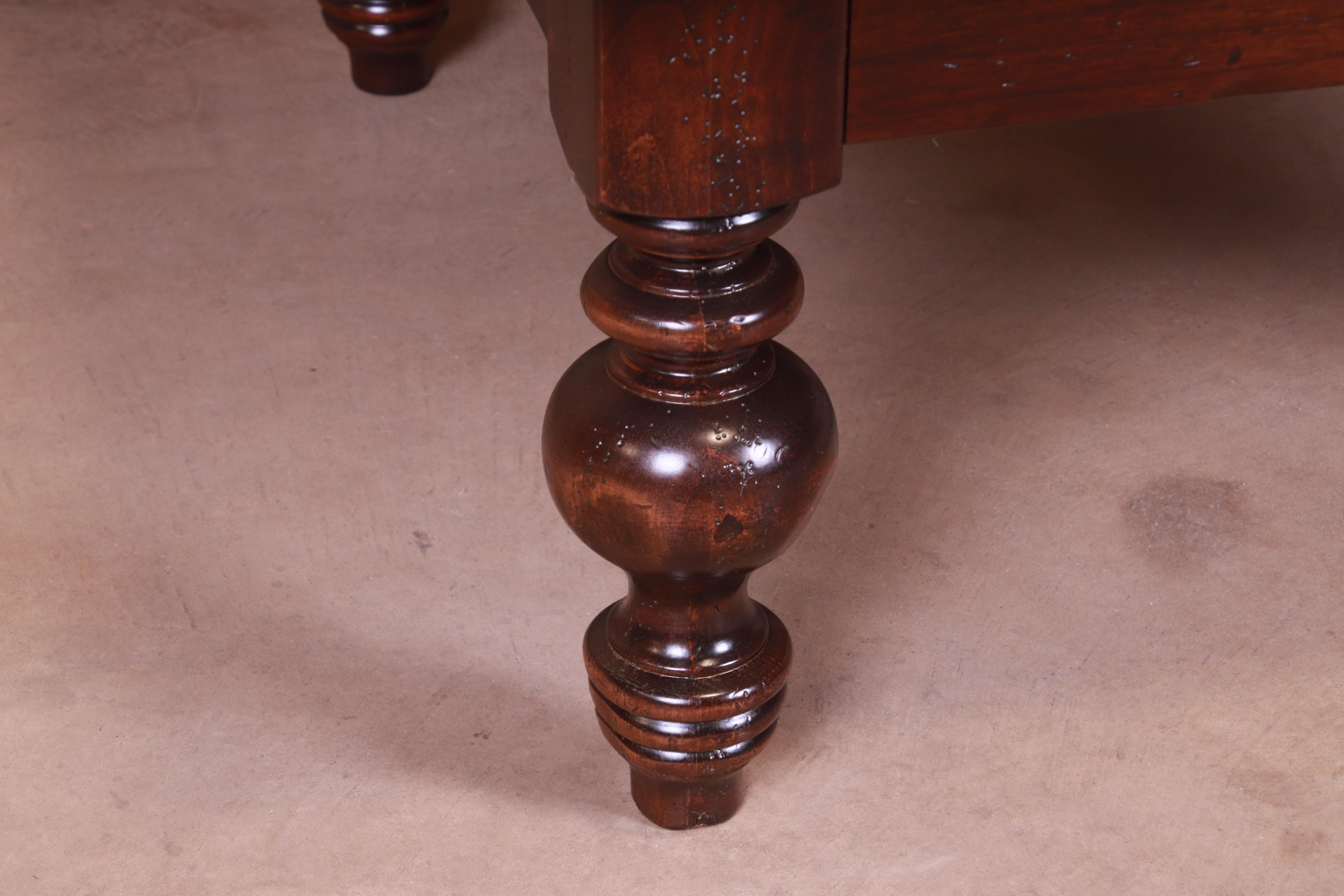 Italian Provincial Carved Walnut Coffee Table by Guido Zichele, Newly Refinished 5