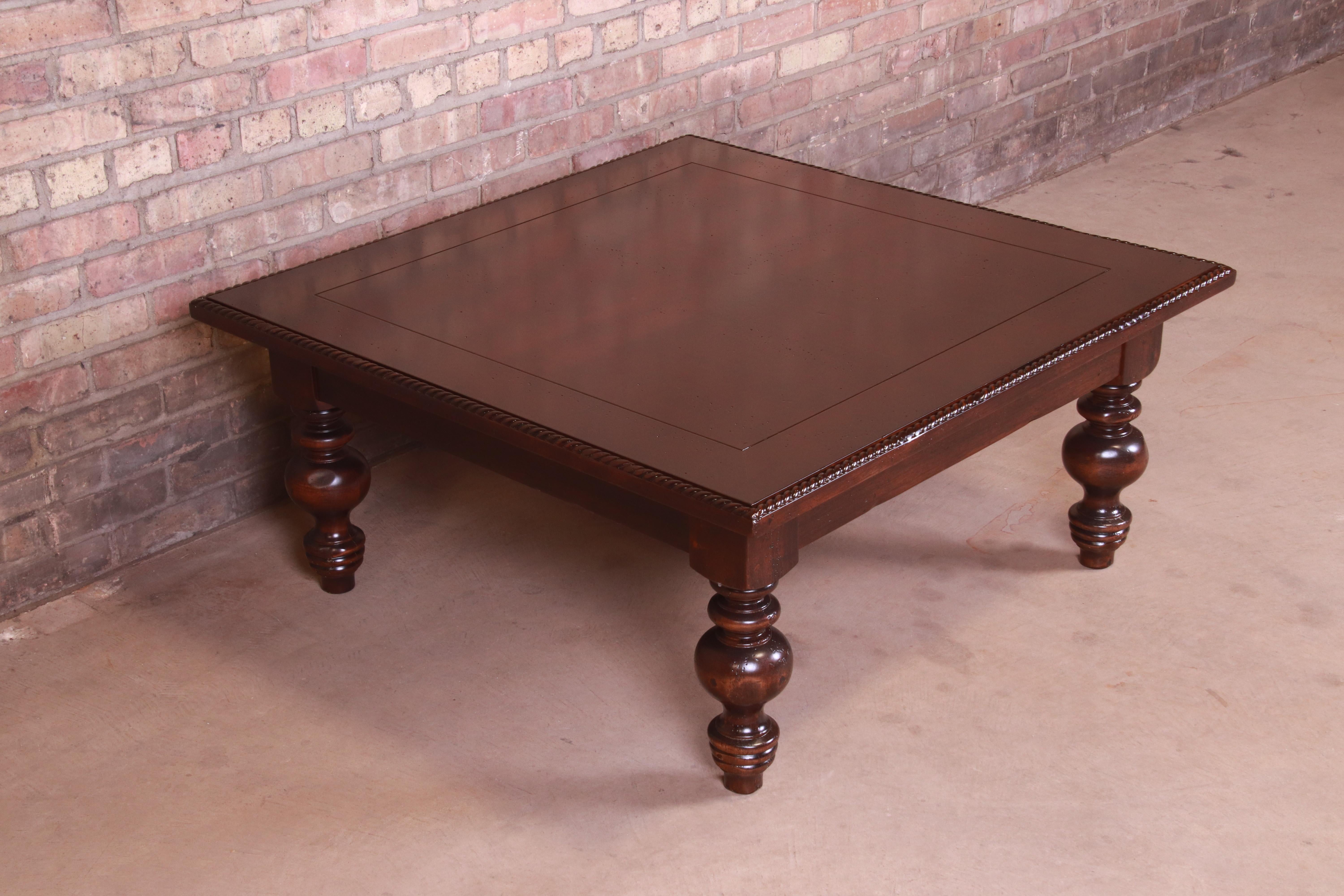 Italian Provincial Carved Walnut Coffee Table by Guido Zichele, Newly Refinished In Good Condition In South Bend, IN