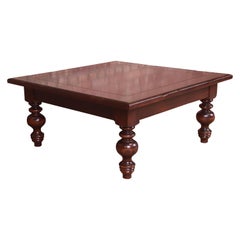 Italian Provincial Carved Walnut Coffee Table by Guido Zichele, Newly Refinished