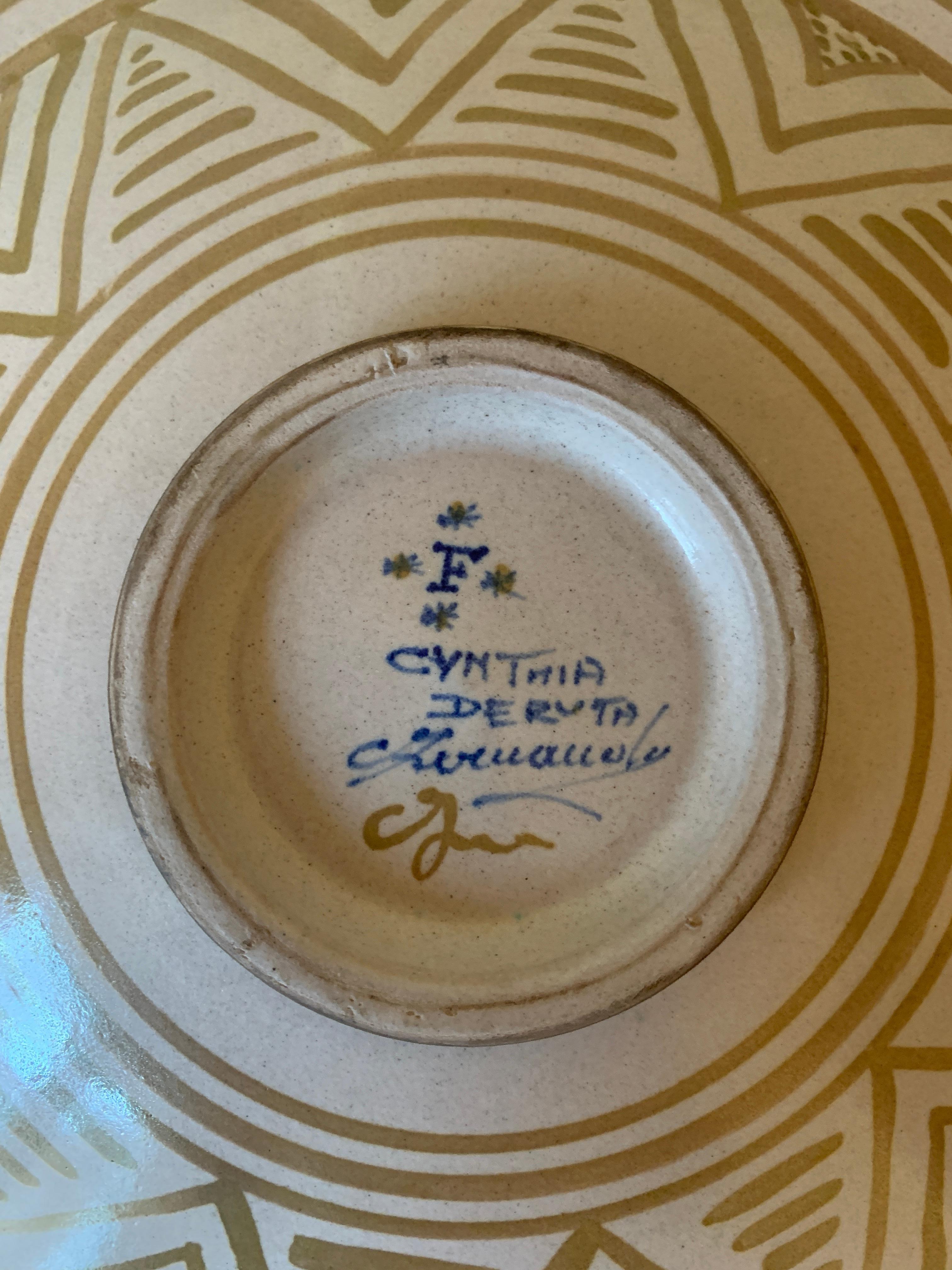 Faenza Piatto da parete in ceramica provinciale italiana di Deruta dipinta a mano con ritratto