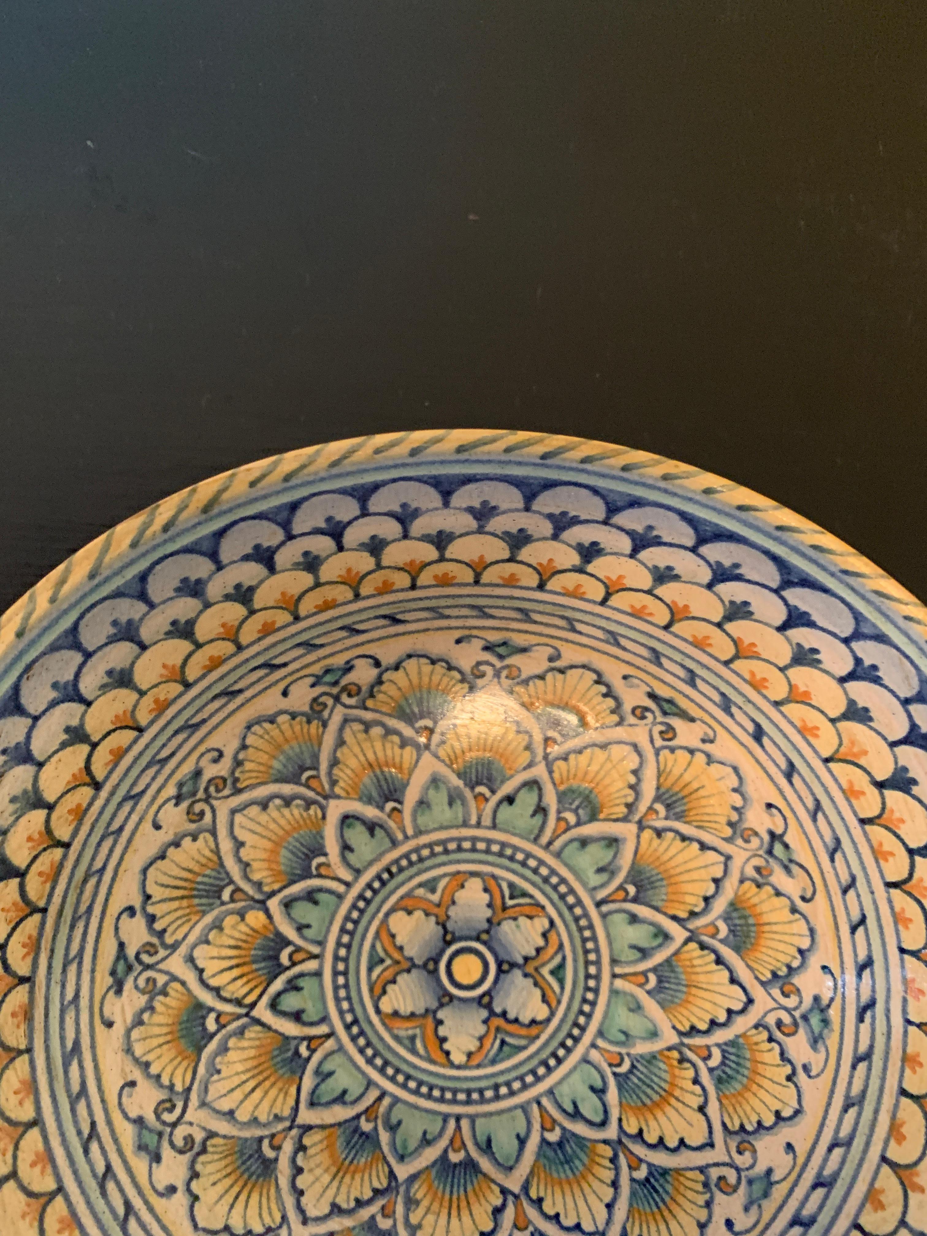 Italian Provincial Deruta Hand Painted Faience Pottery Bowl 1