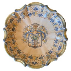 Italian Provincial Deruta Hand Painted Faience Pottery Wall Plate