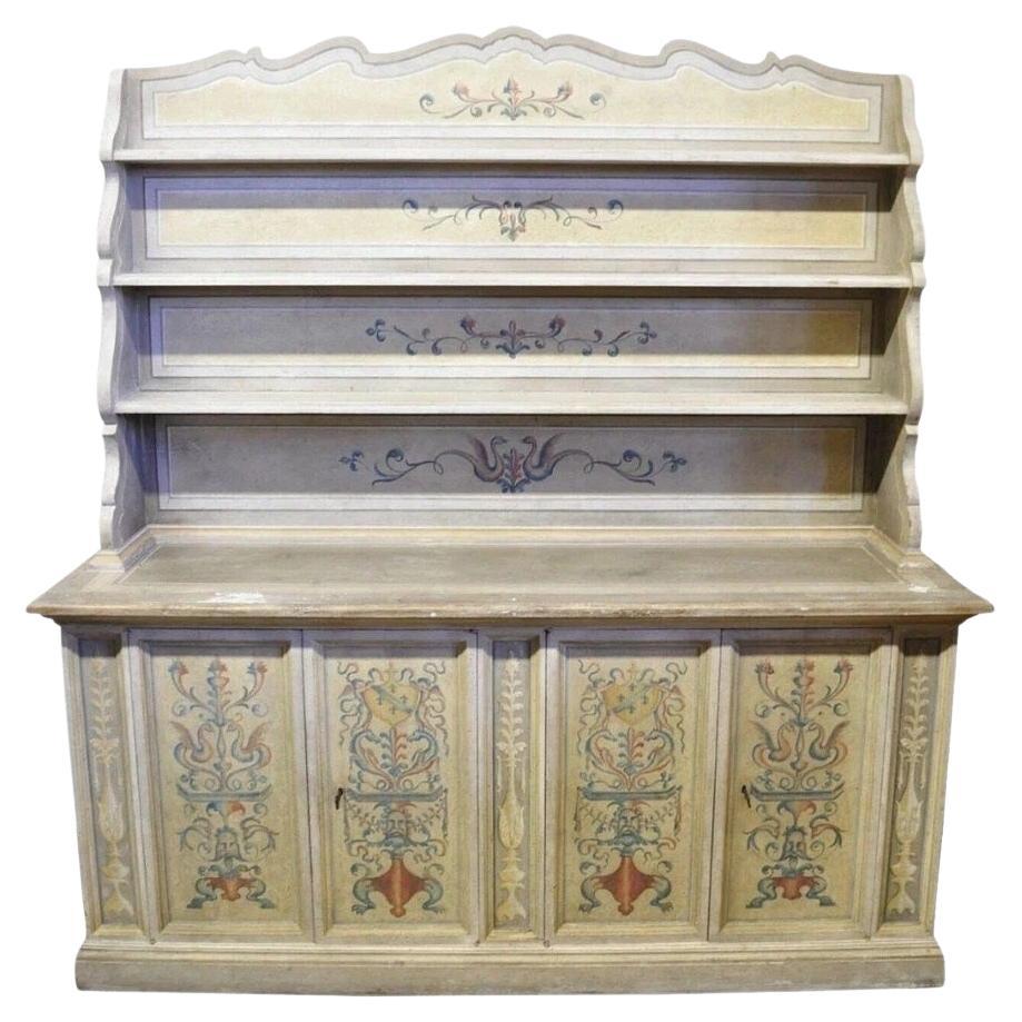 Italian Provincial French Country Large Cupboard Cabinet Hutch by Trouvailles For Sale