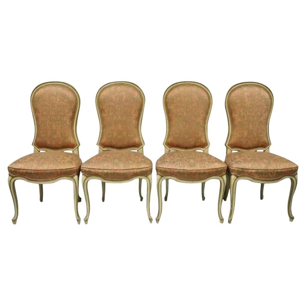 Italian Provincial French Hollywood Regency Dining Side Chairs - Set of 4