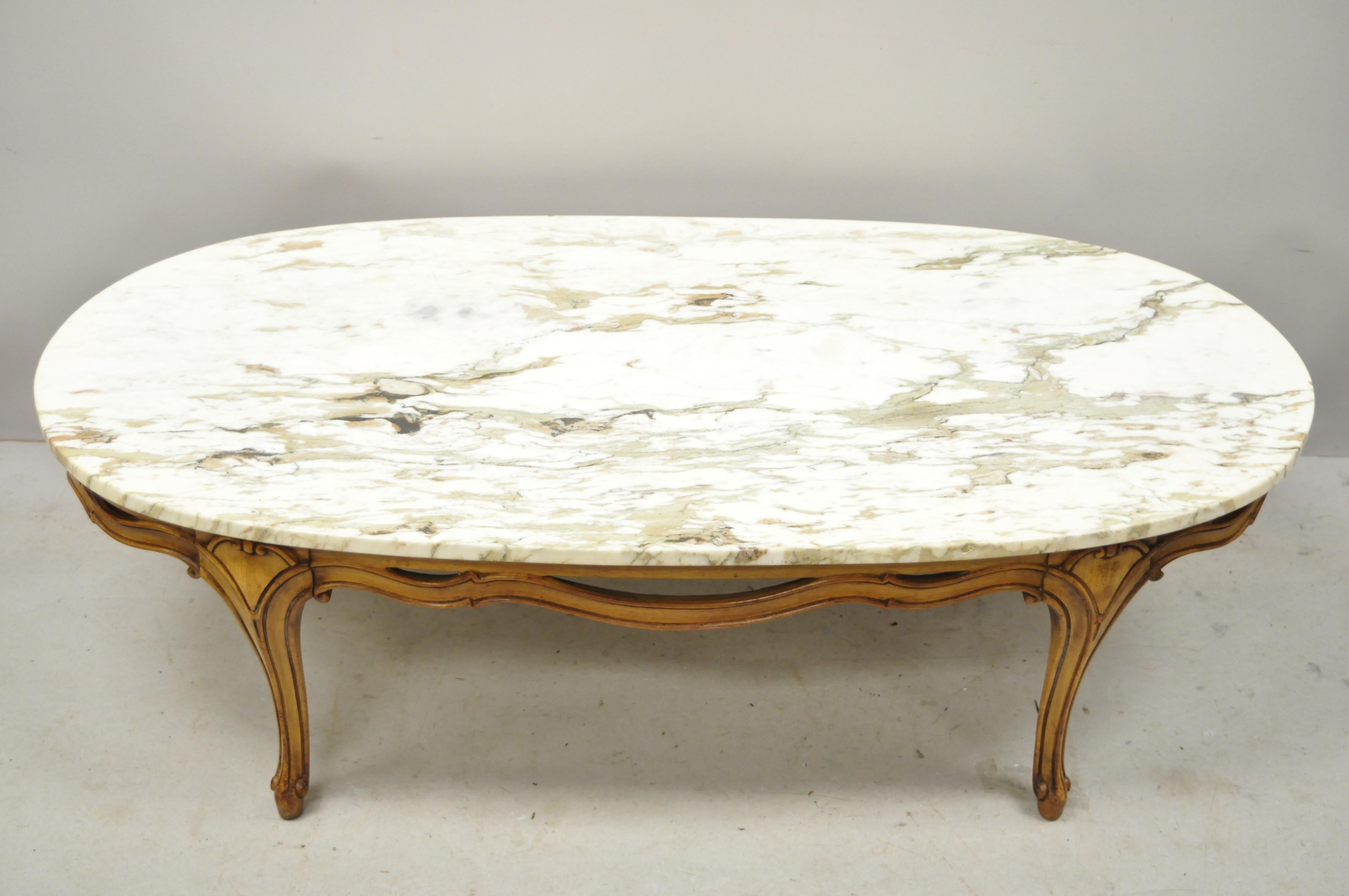 Italian Provincial French Hollywood Regency Ribbon Carved Marble Coffee Table 5