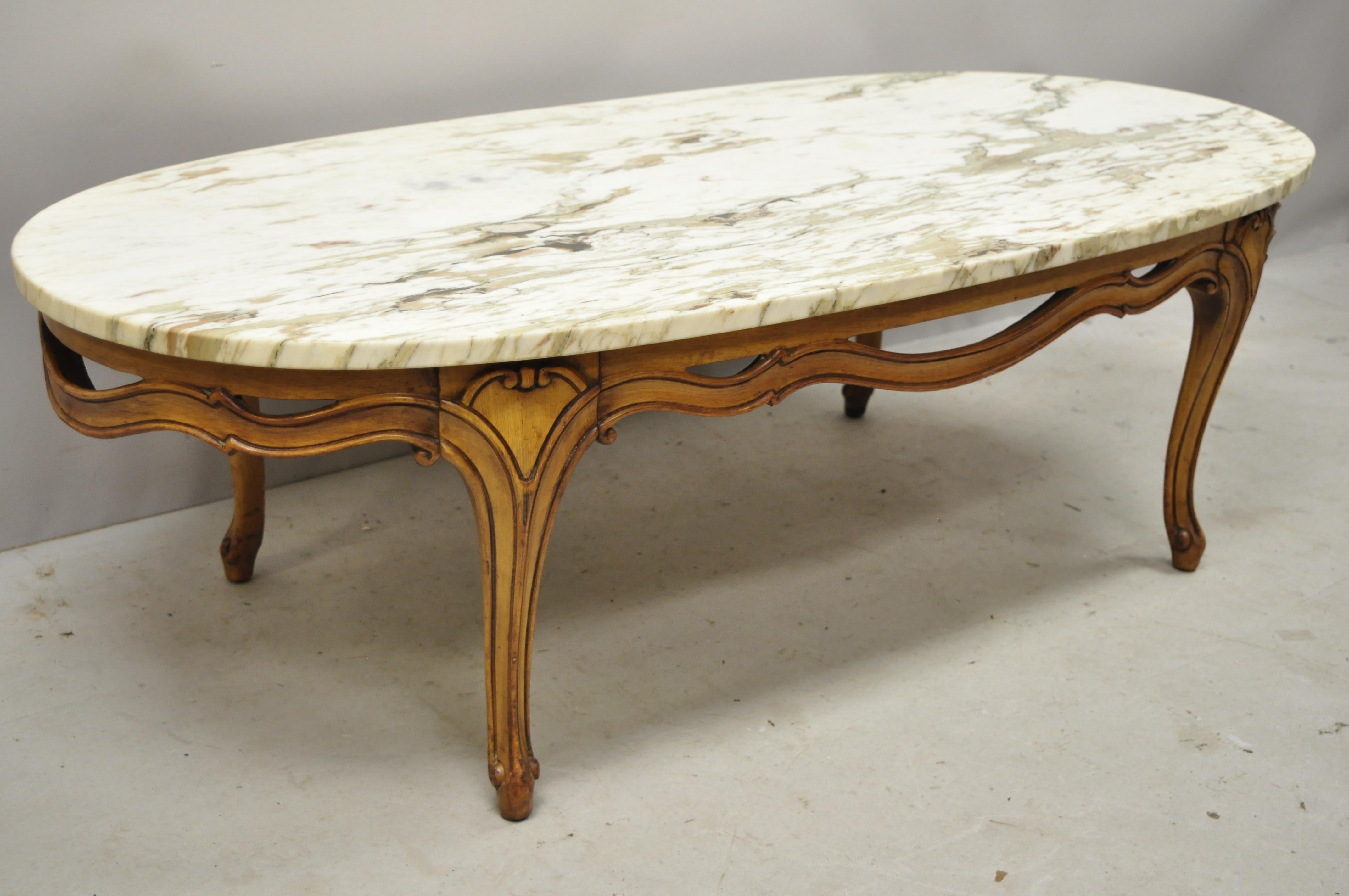 Italian Provincial French Hollywood Regency Ribbon Carved Marble Coffee Table 3