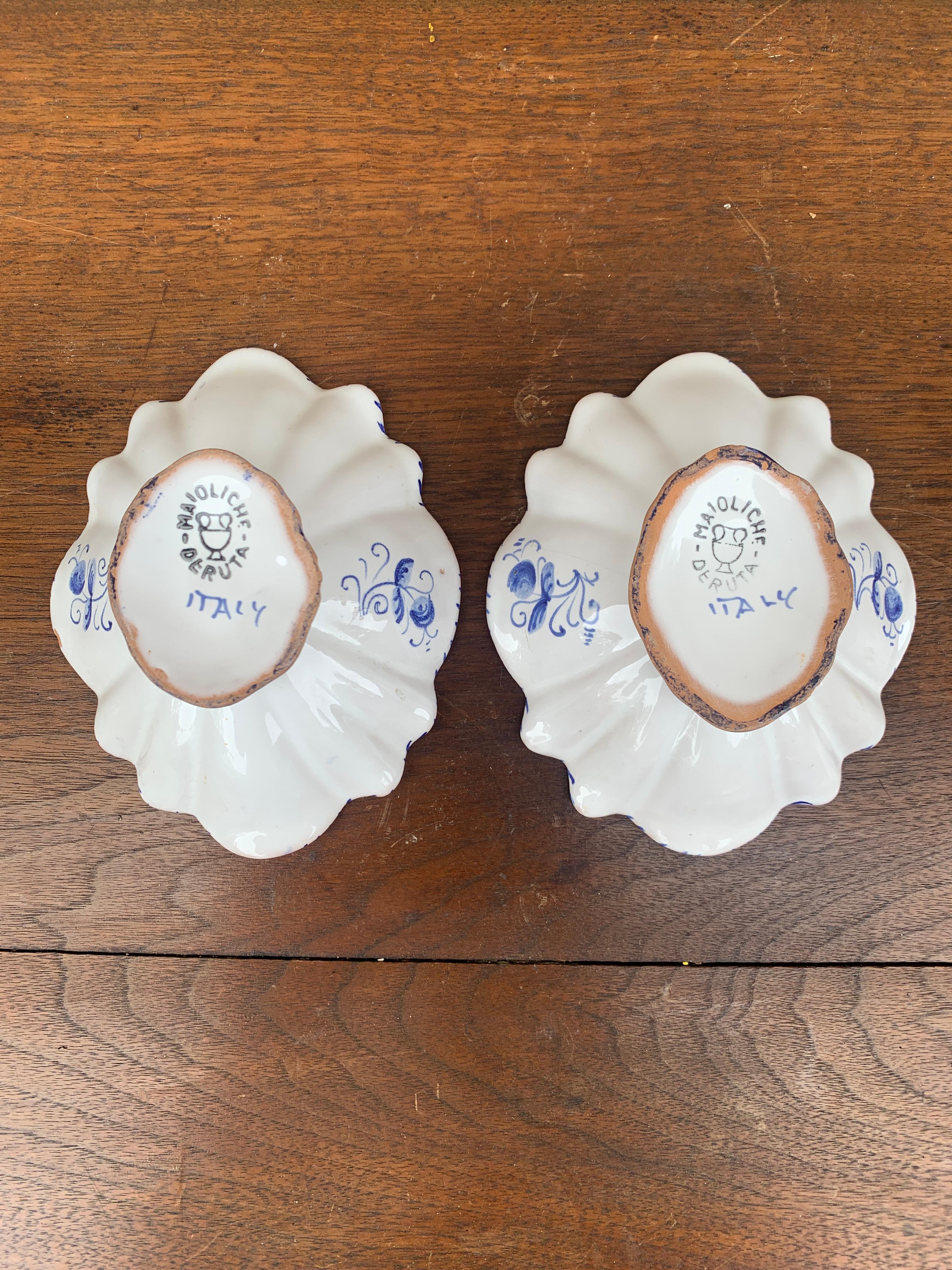 Platos de Fayenza Festoneados en Azul y Blanco de la Provincia Italiana Maioliche Deruta 6