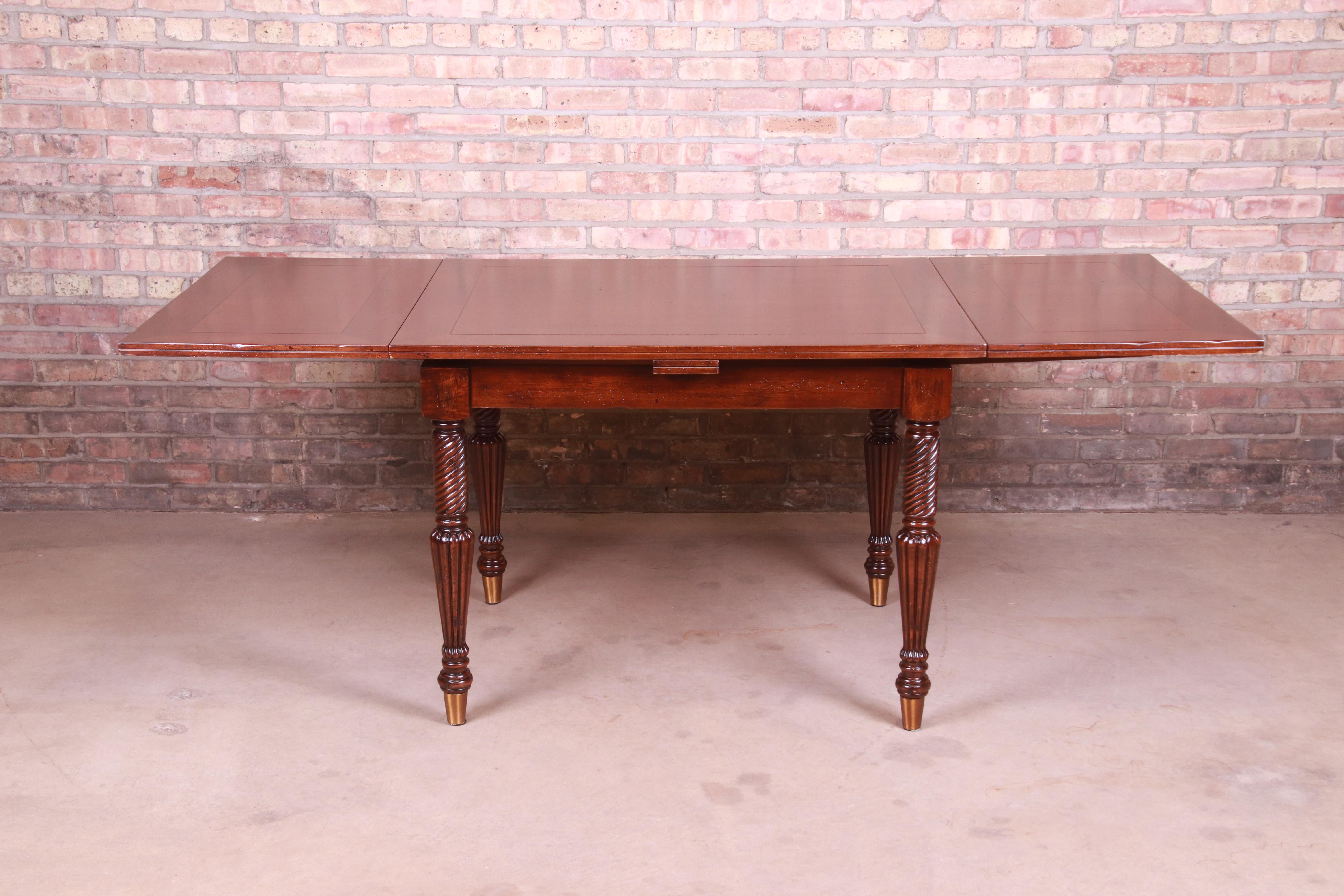 Italian Provincial Walnut Extension Dining Table by Guido Zichele, Refinished 1