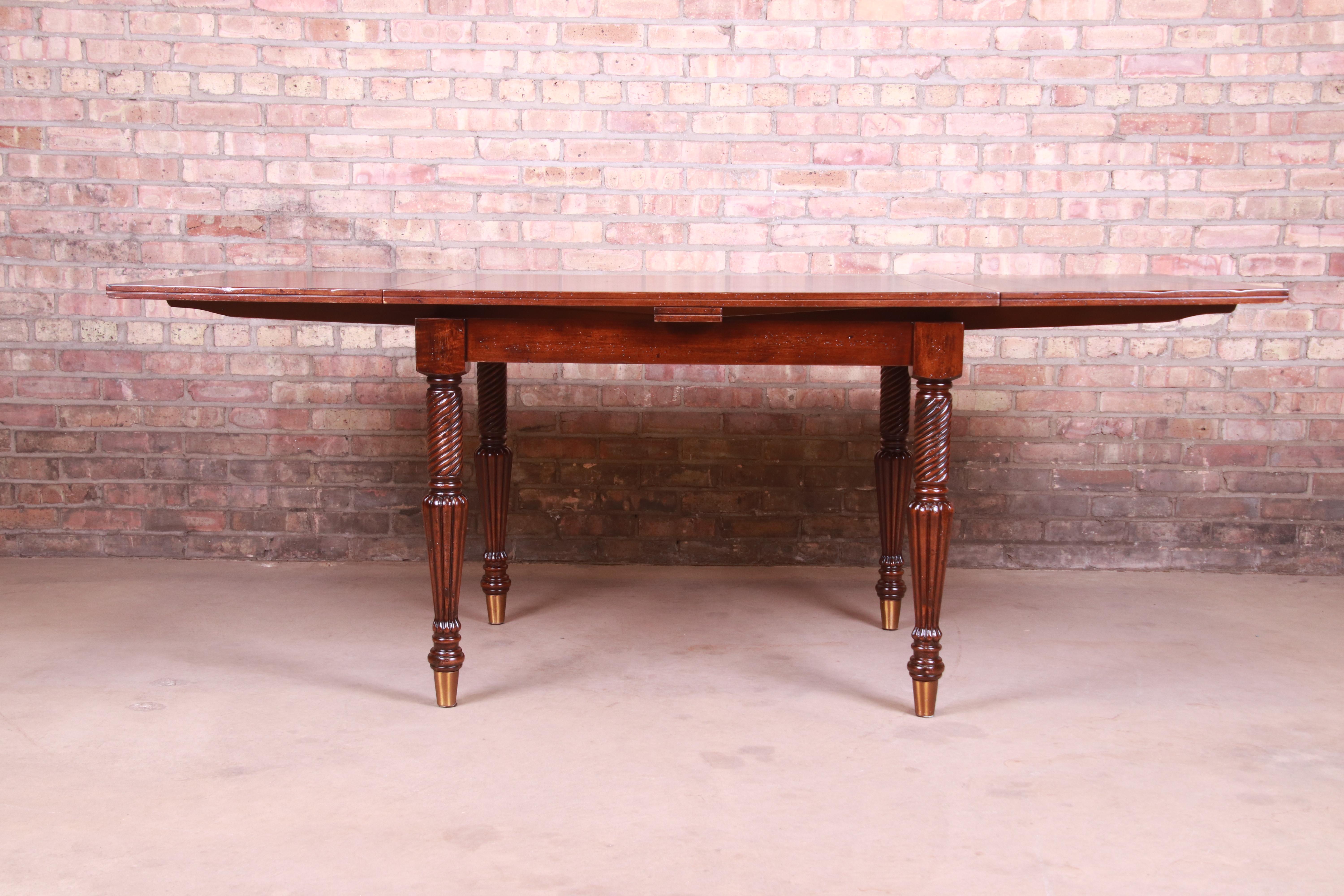 Italian Provincial Walnut Extension Dining Table by Guido Zichele, Refinished 2