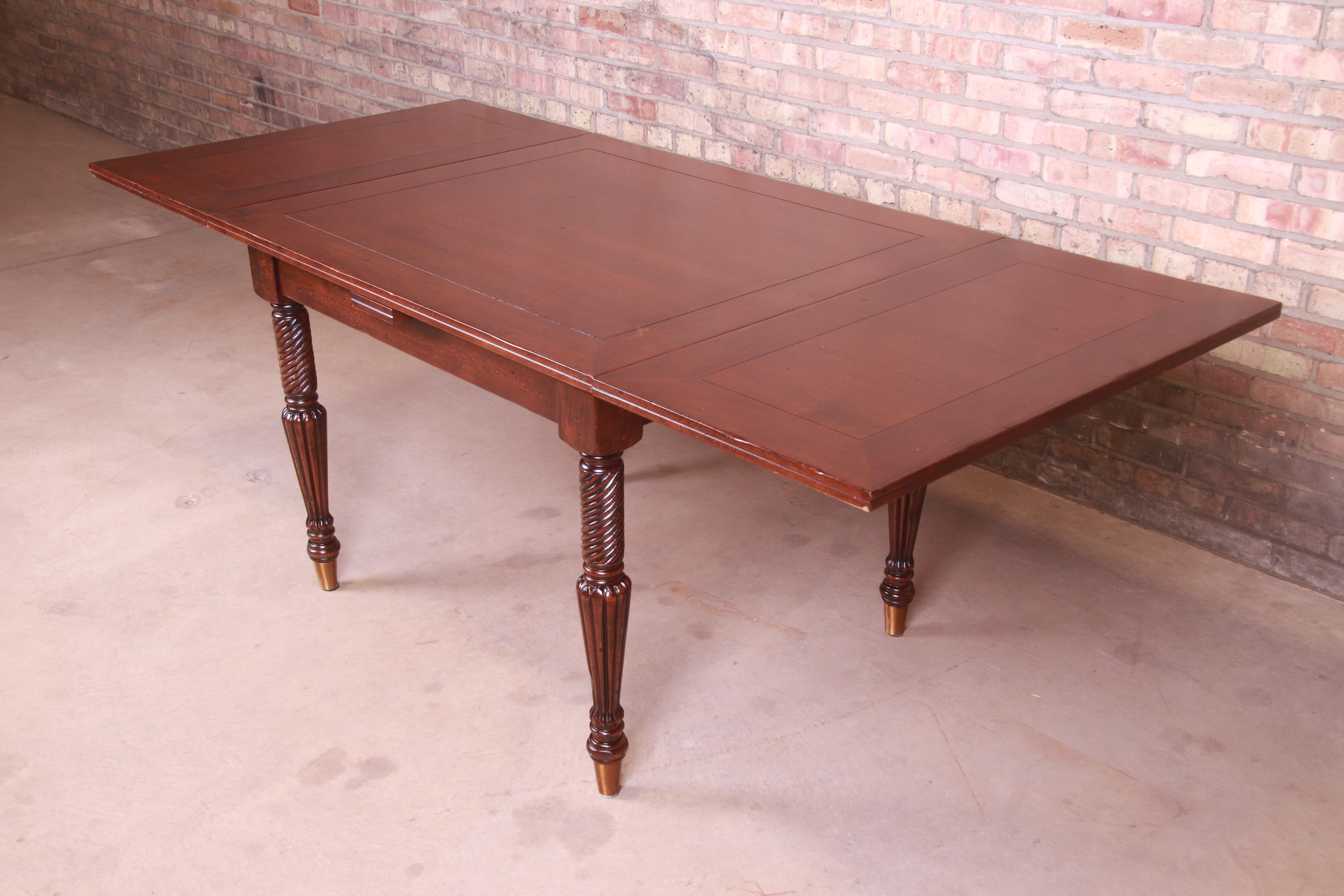 Italian Provincial Walnut Extension Dining Table by Guido Zichele, Refinished 3
