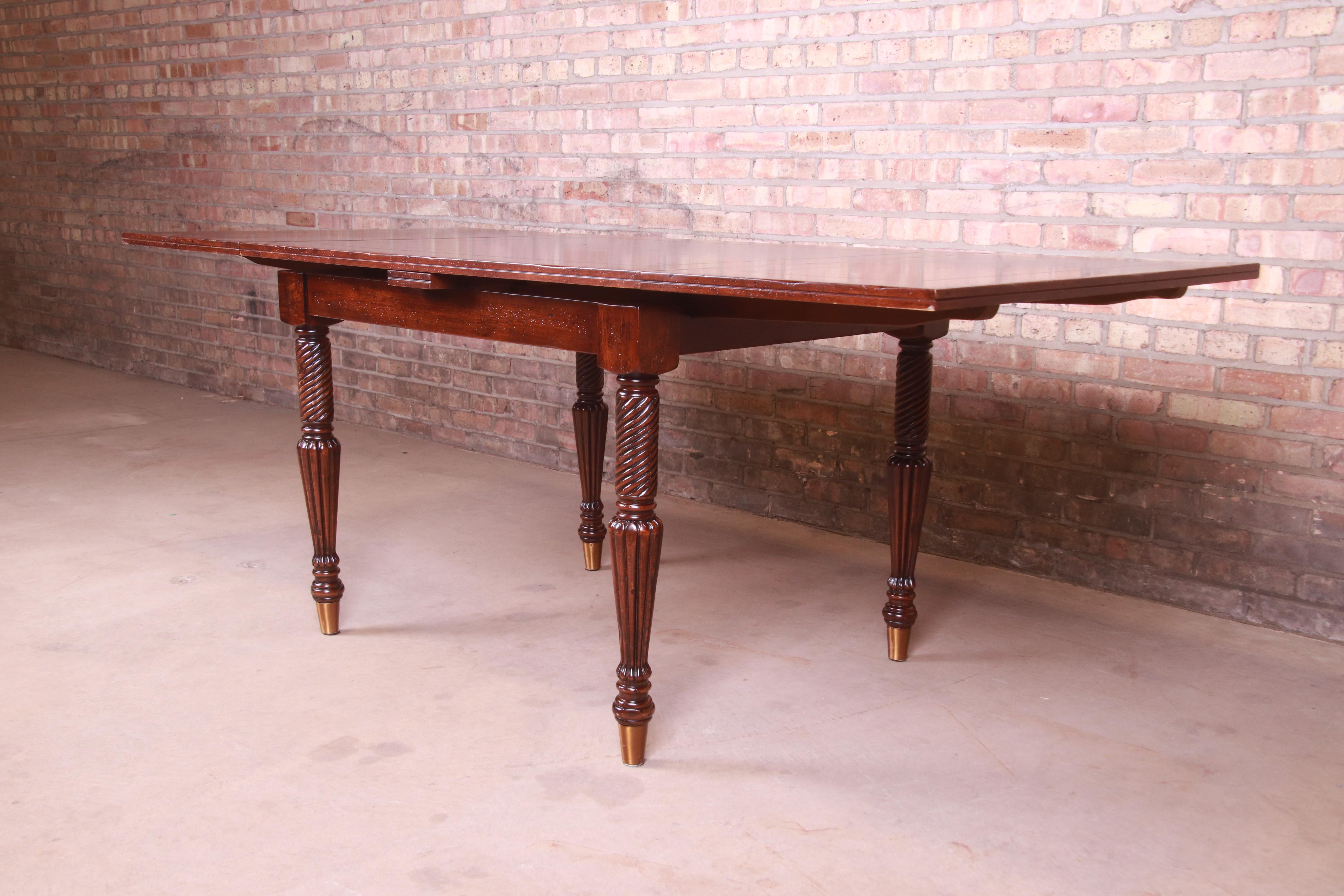 Italian Provincial Walnut Extension Dining Table by Guido Zichele, Refinished 4