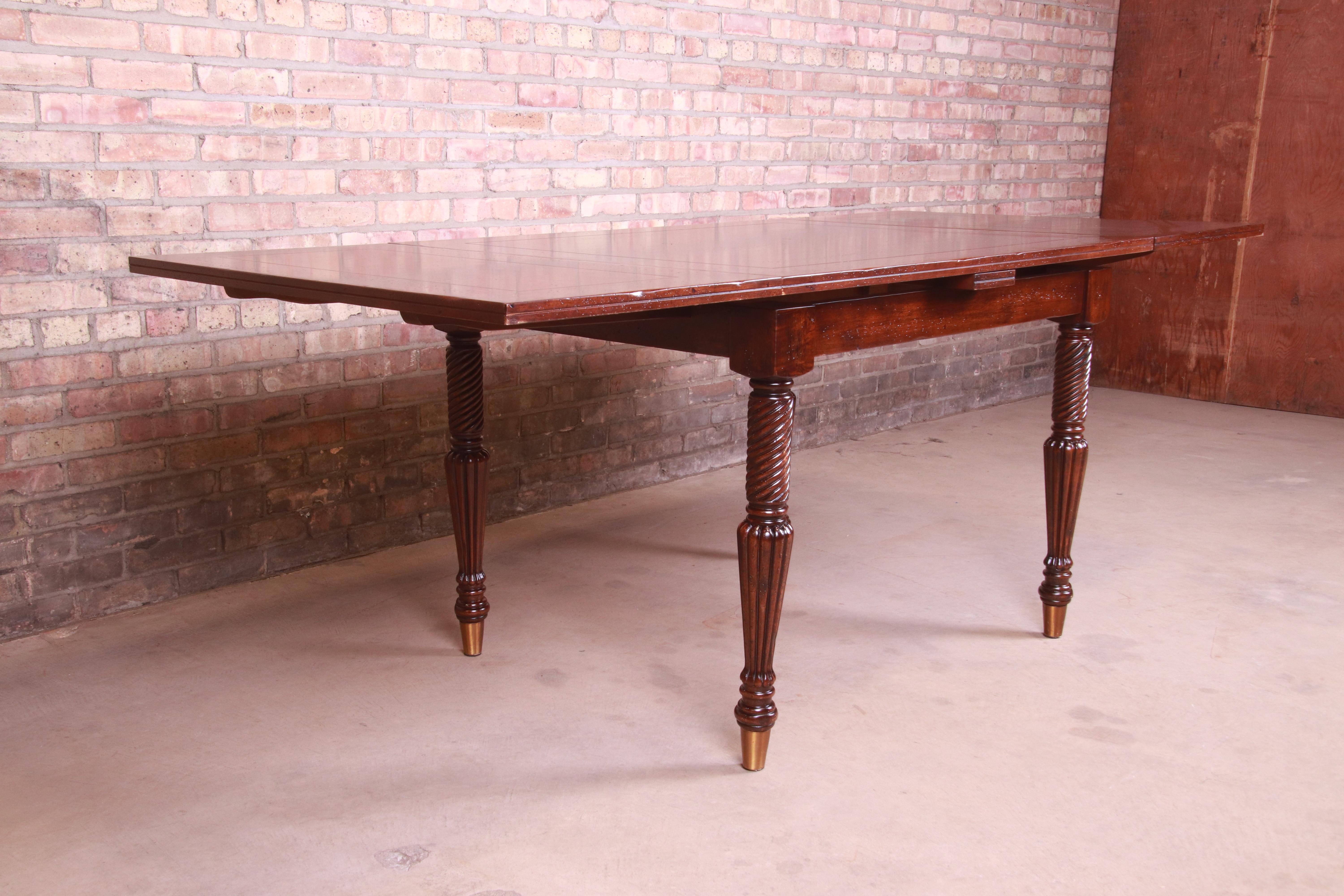 Italian Provincial Walnut Extension Dining Table by Guido Zichele, Refinished 6
