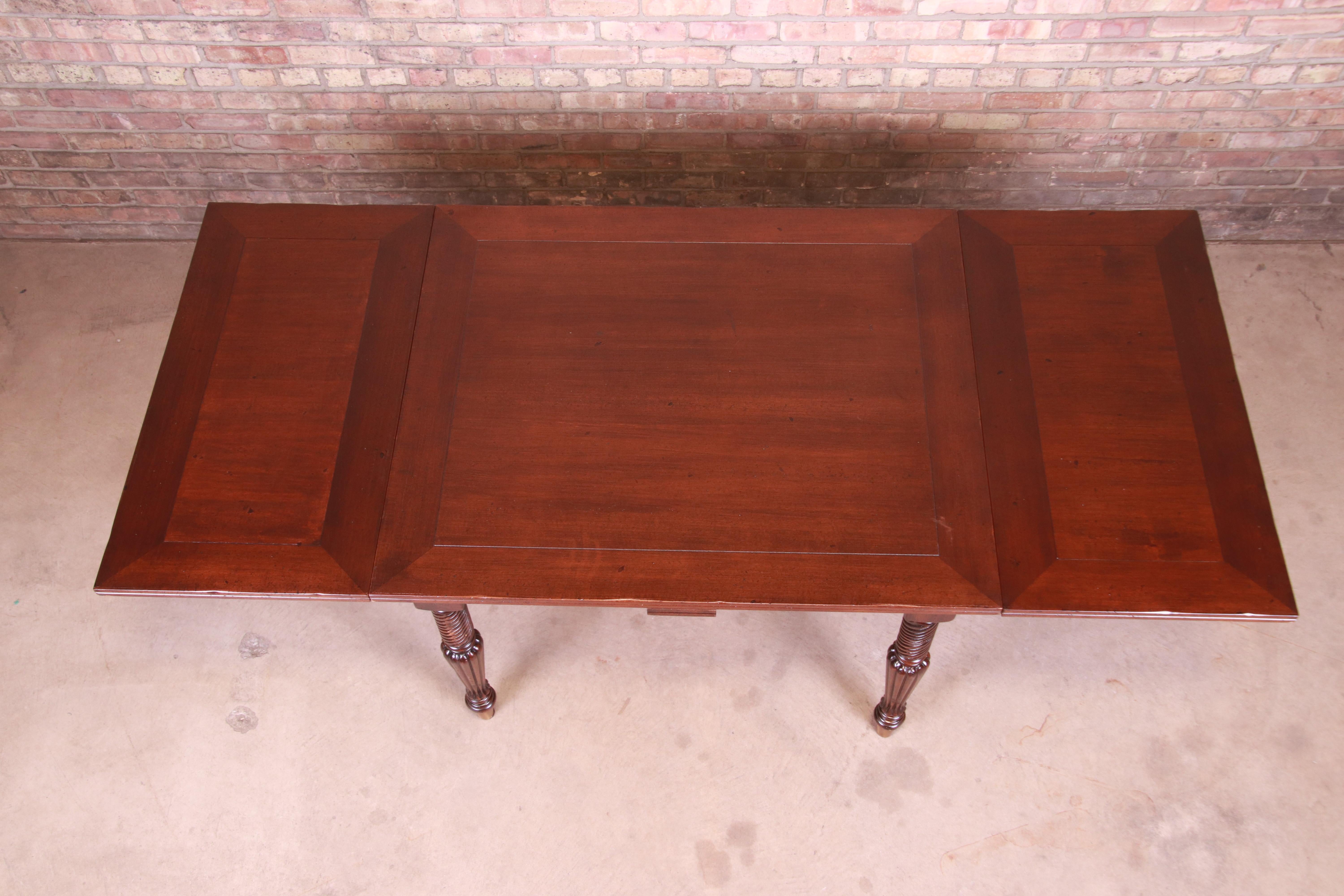 Italian Provincial Walnut Extension Dining Table by Guido Zichele, Refinished 7