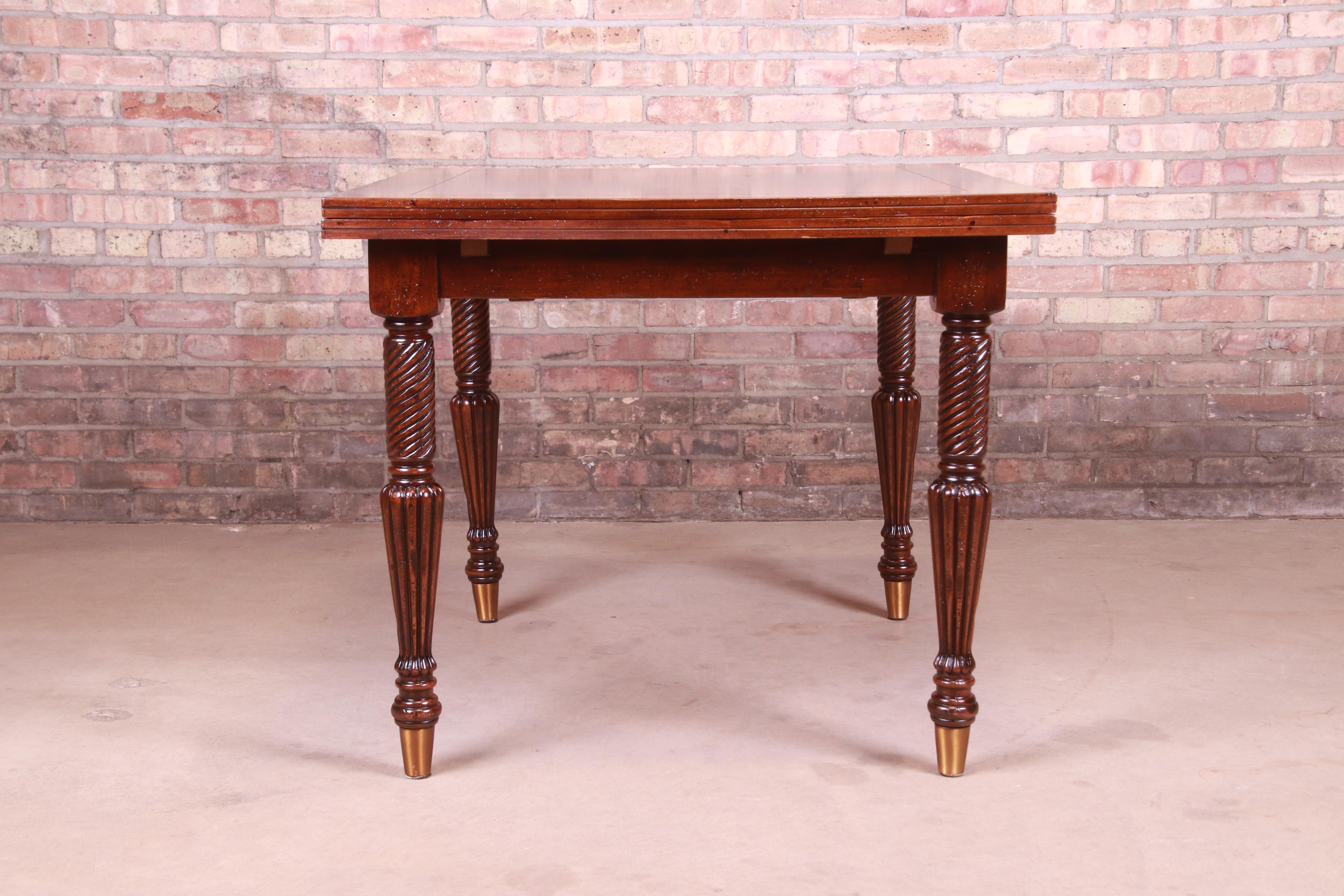 Italian Provincial Walnut Extension Dining Table by Guido Zichele, Refinished 8