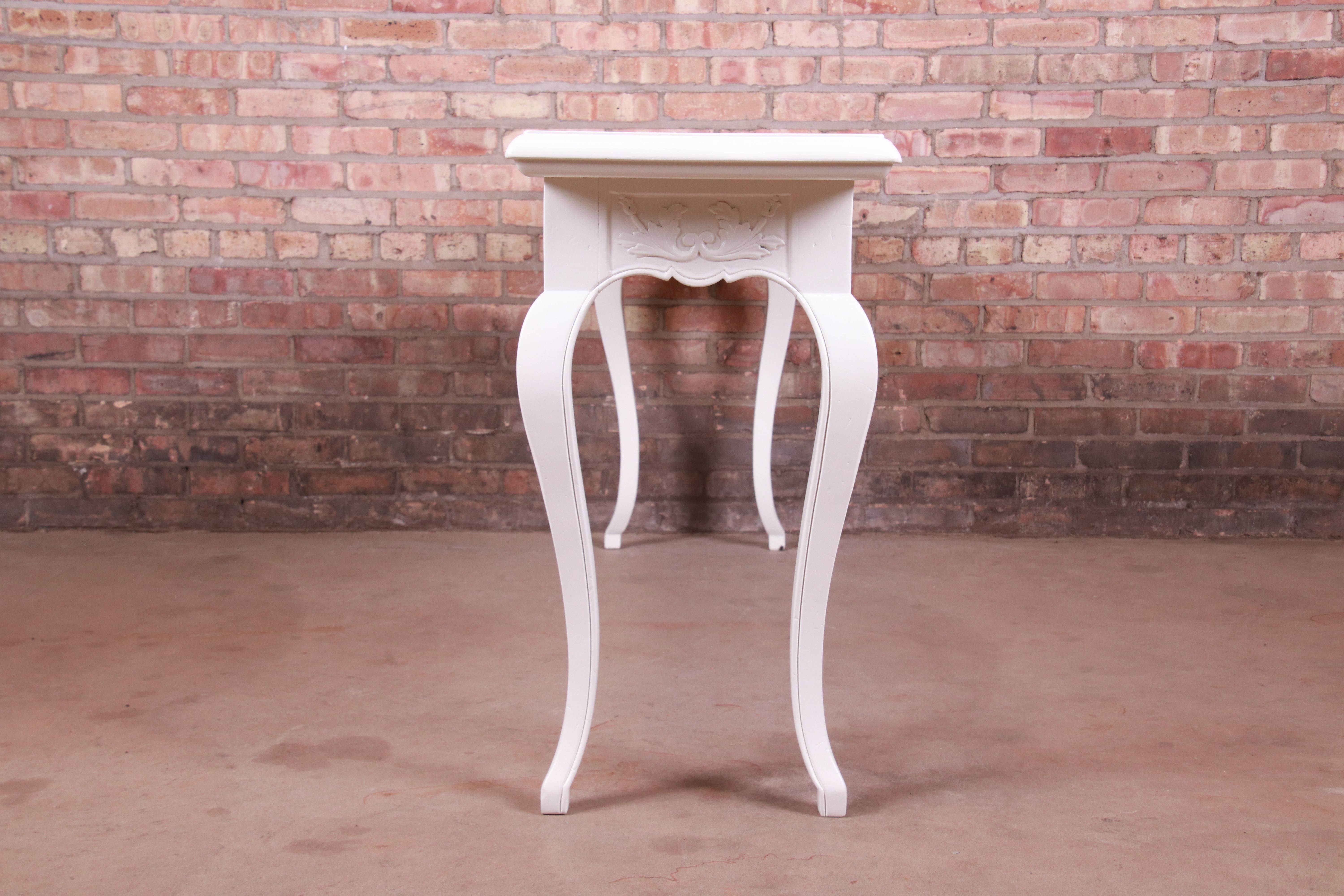 Italian Provincial White Lacquered Console or Sofa Table, Newly Refinished For Sale 5