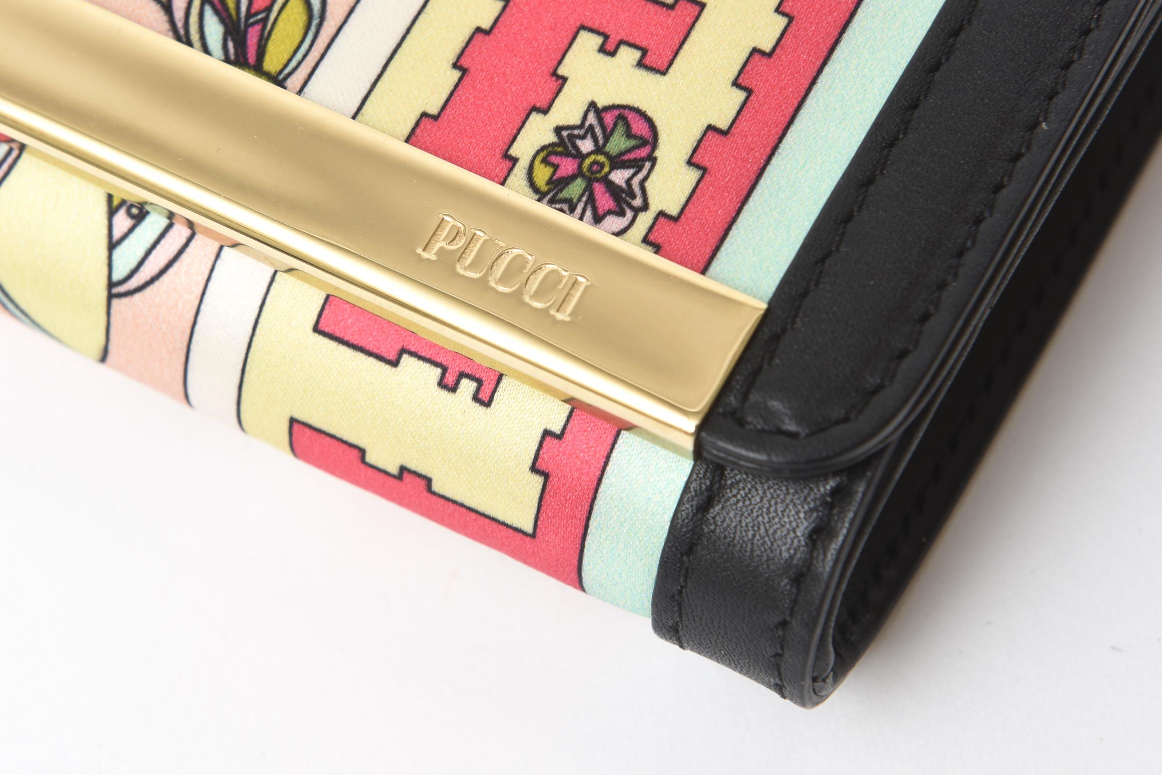  Pucci Silk and Leather Small Clutch And or Wallet For Sale 2