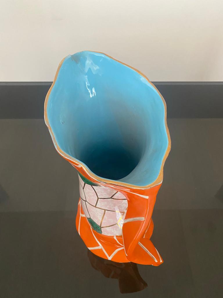 XX secolo Pucci Umbertide, set di ceramica colorata, vaso d'acqua 1940