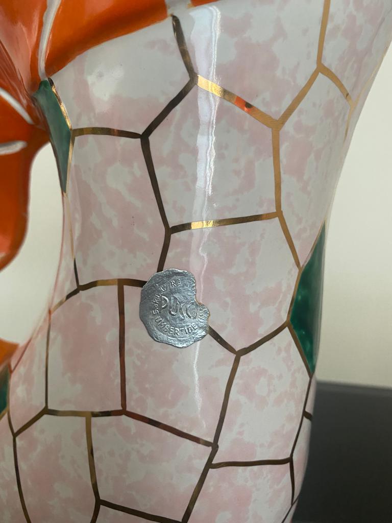 Ceramica Pucci Umbertide, set di ceramica colorata, vaso d'acqua 1940
