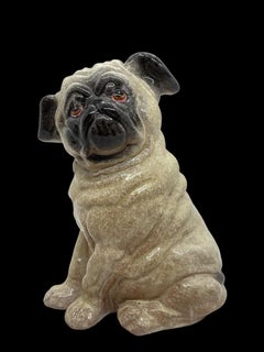 Italian Pug Dog Ceramic Statue Figurine Vintage, 1980s