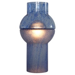 Lampe de table italienne 'Pulegoso' en verre bleu de Murano 1970