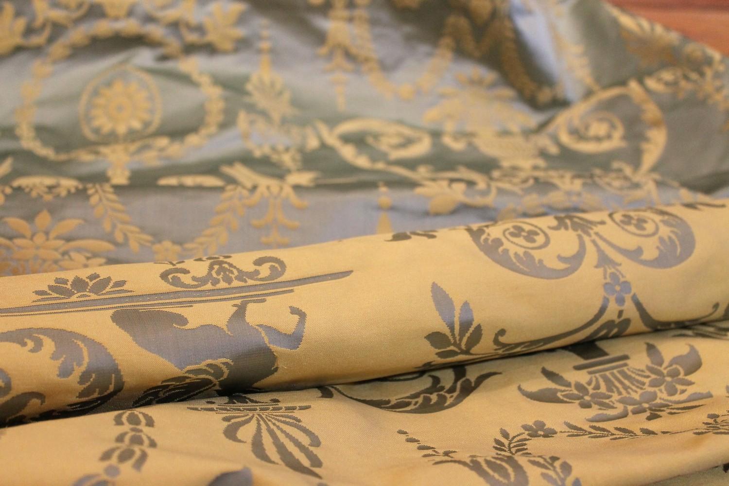 100% silk damask fabric