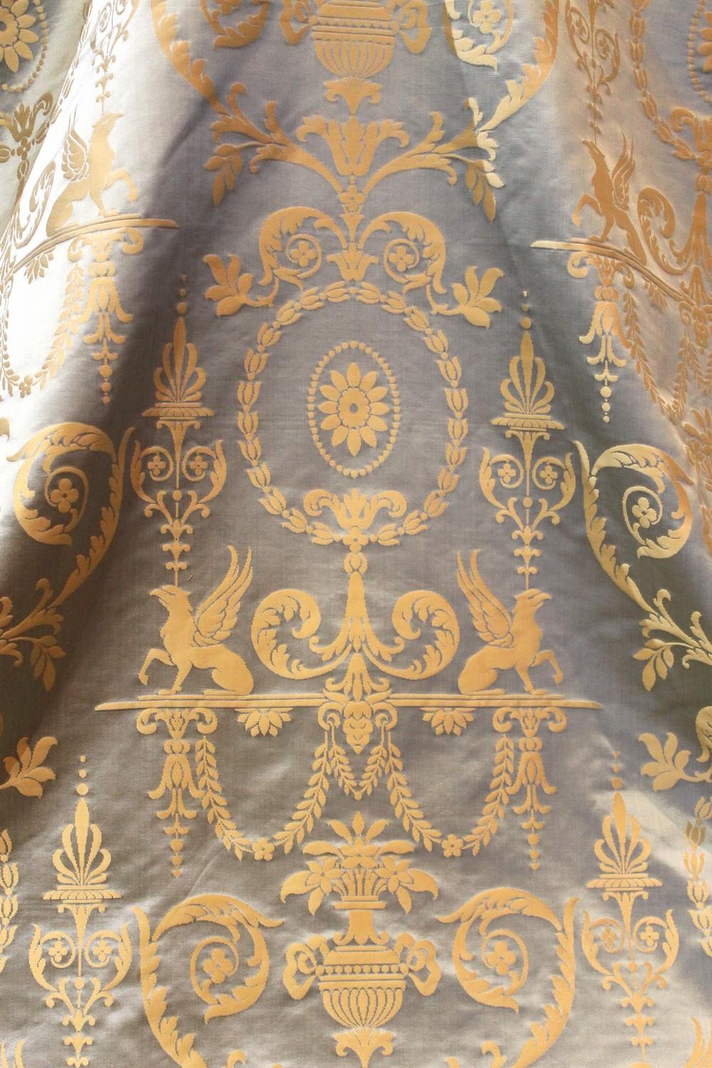 light blue and gold fabric