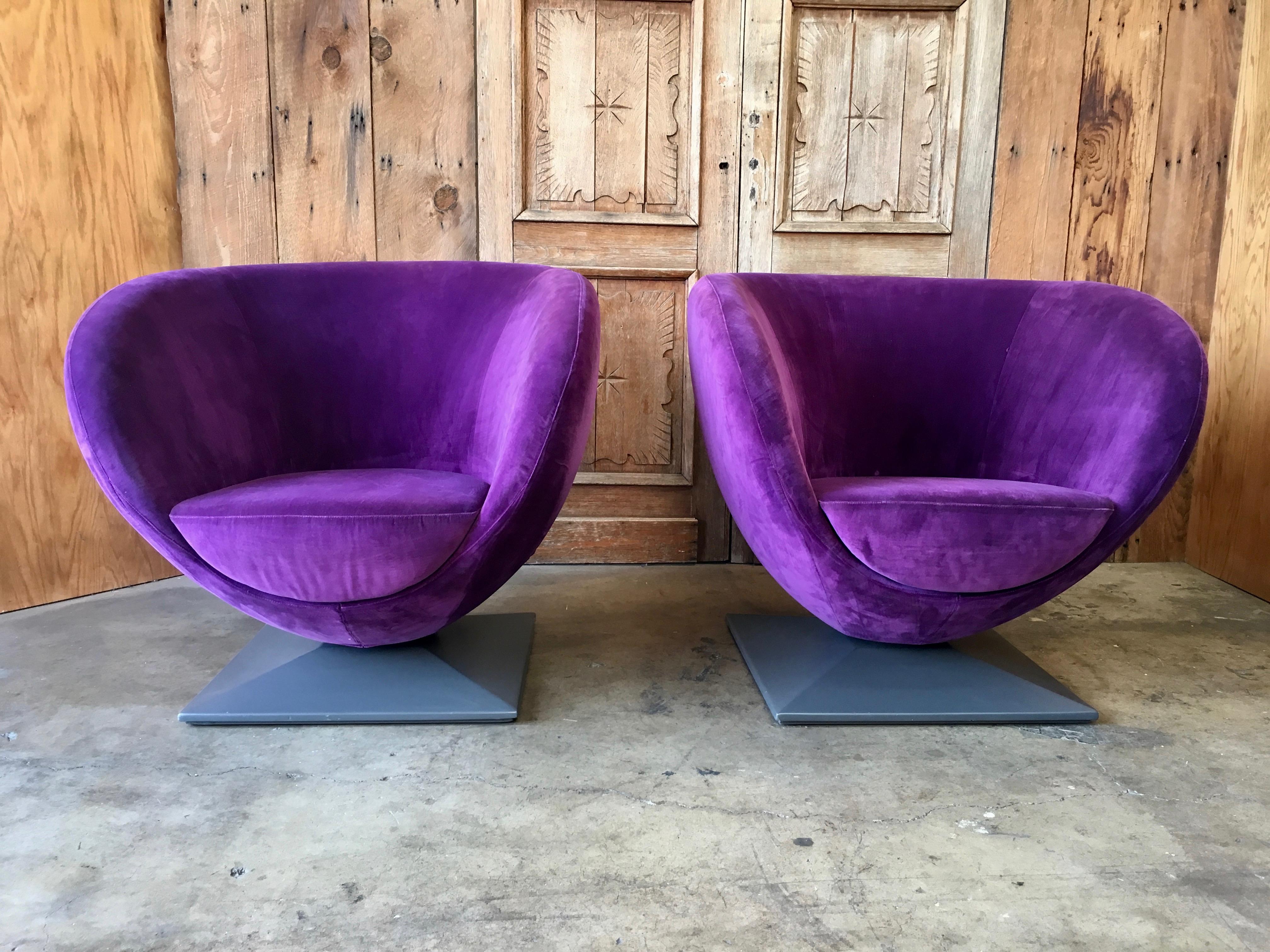 purple velvet chair