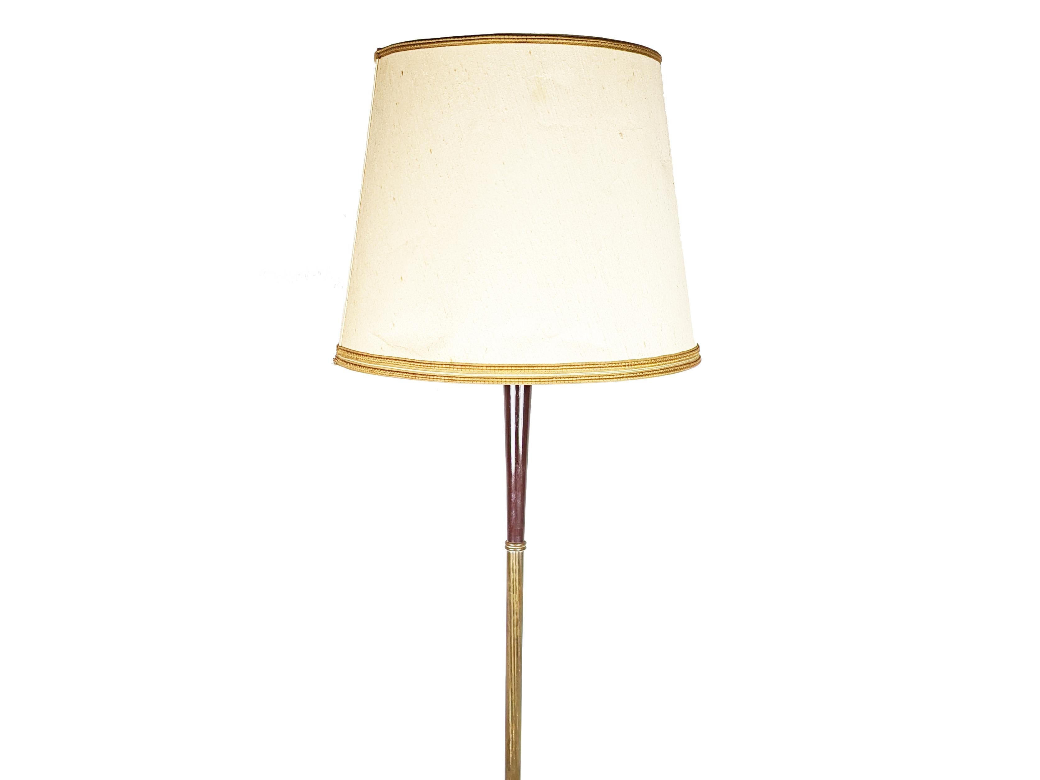 Italian purple wood & brass 1940s Floor Lamp For Sale 4