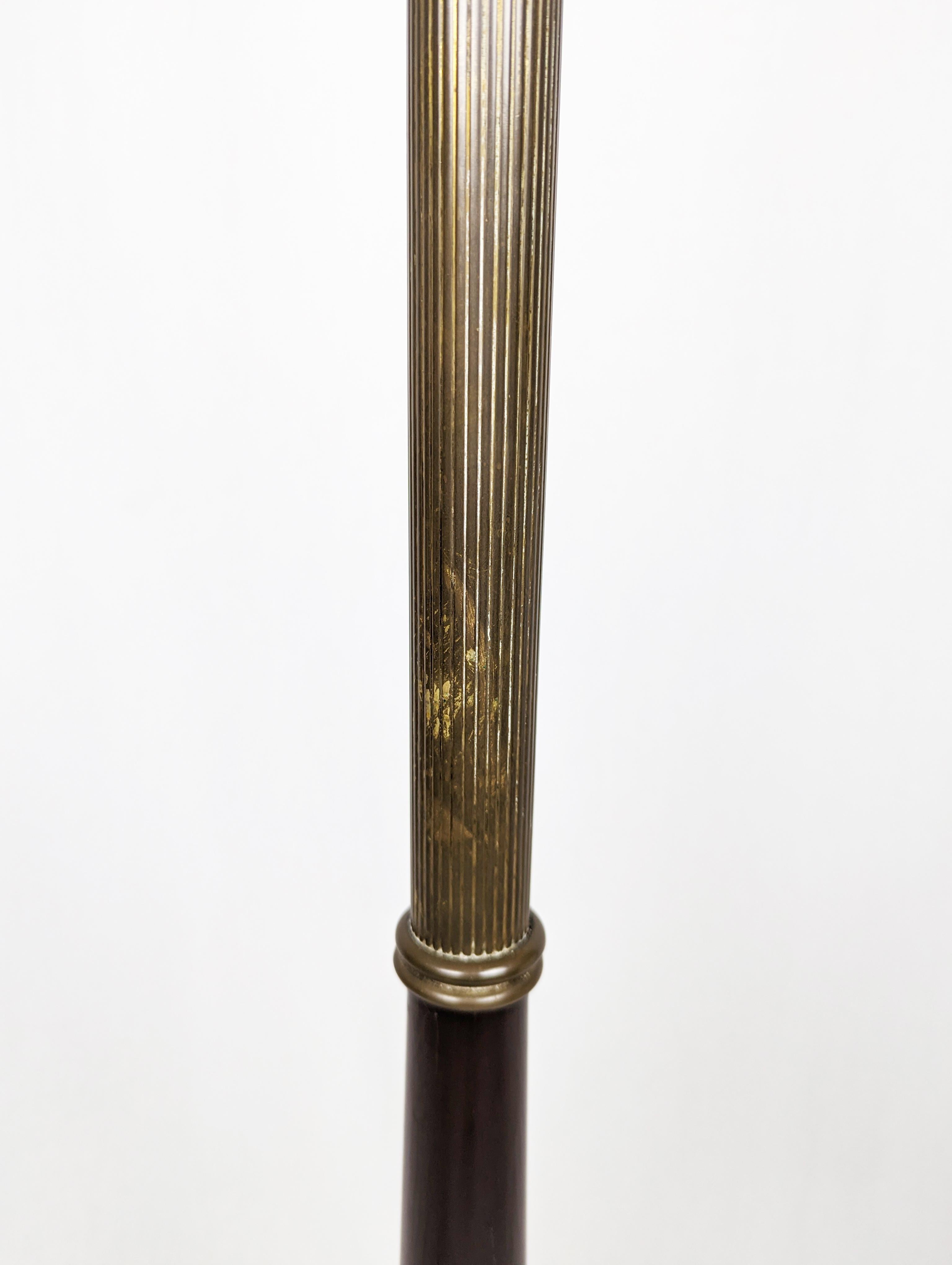 Italian purple wood & brass 1940s Floor Lamp For Sale 1