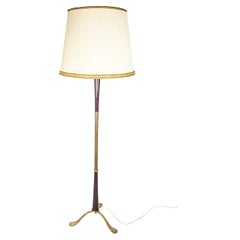 Vintage Italian purple wood & brass 1940s Floor Lamp