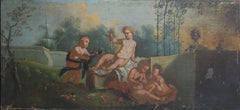 Italian Putti Oil Painting, Classical Style, Circa 1940, Gilt Frame