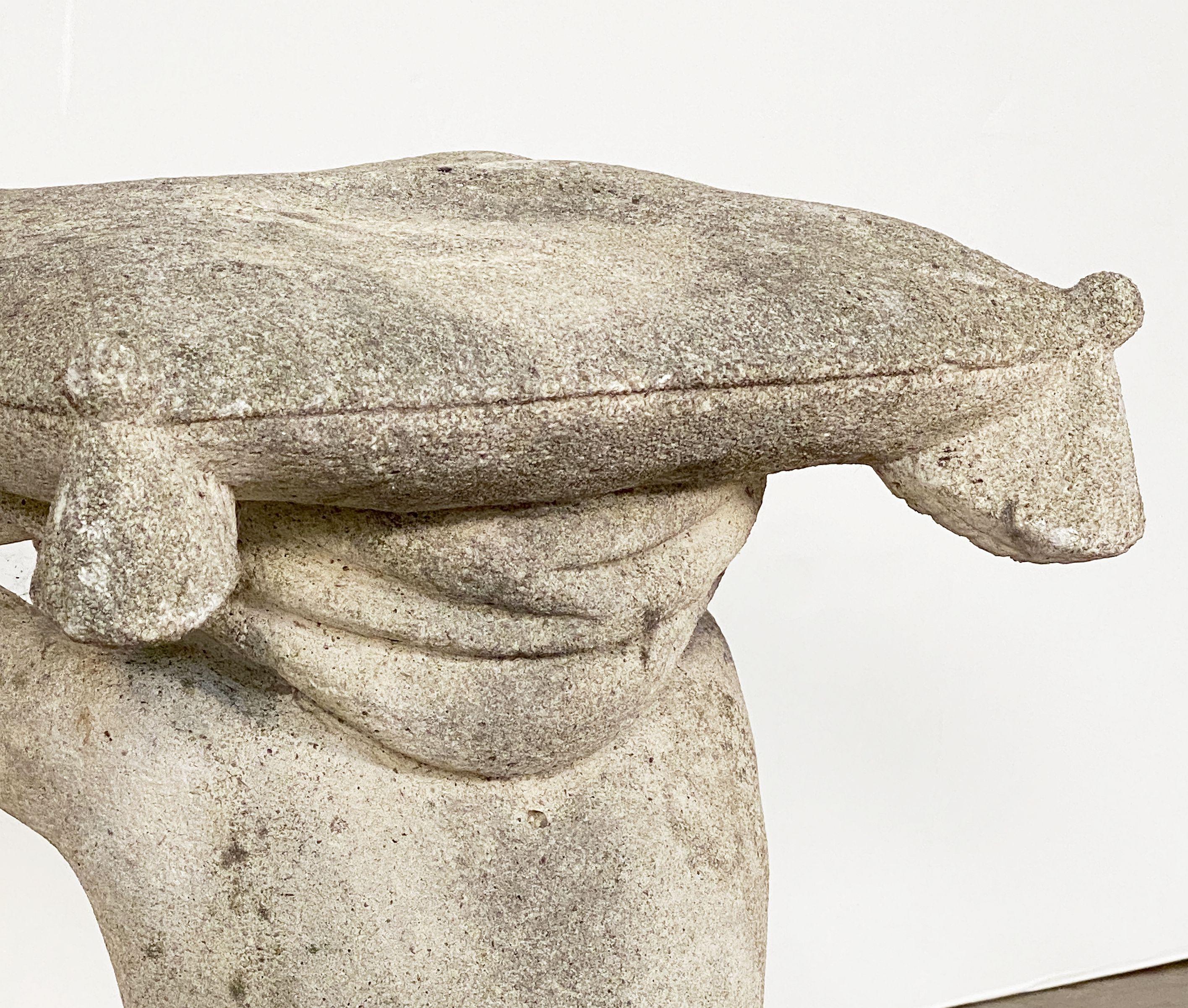 Italian Putti or Cherub Garden Stools of Composition Stone - Four Available For Sale 5