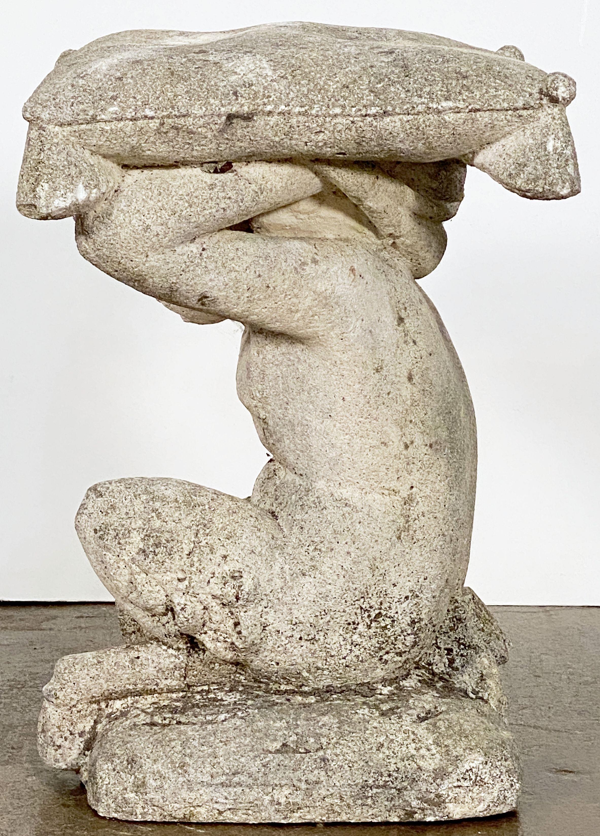 Italian Putti or Cherub Garden Stools of Composition Stone - Four Available For Sale 1